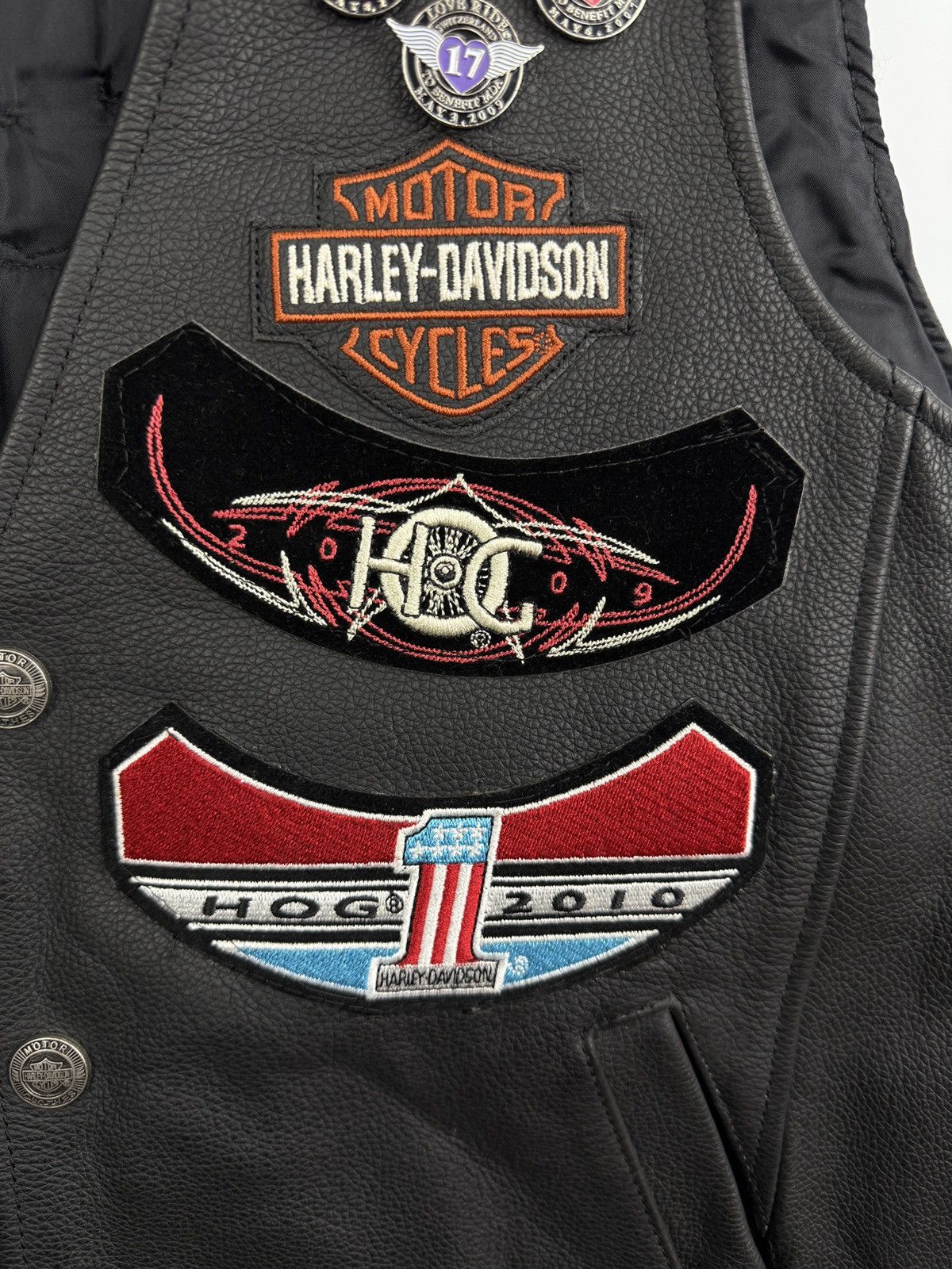 Harley Davidson 🇨🇭Vintage Harley Davidson Switzerland Leather Vest Choppers Size US L / EU 52-54 / 3 - 7 Thumbnail