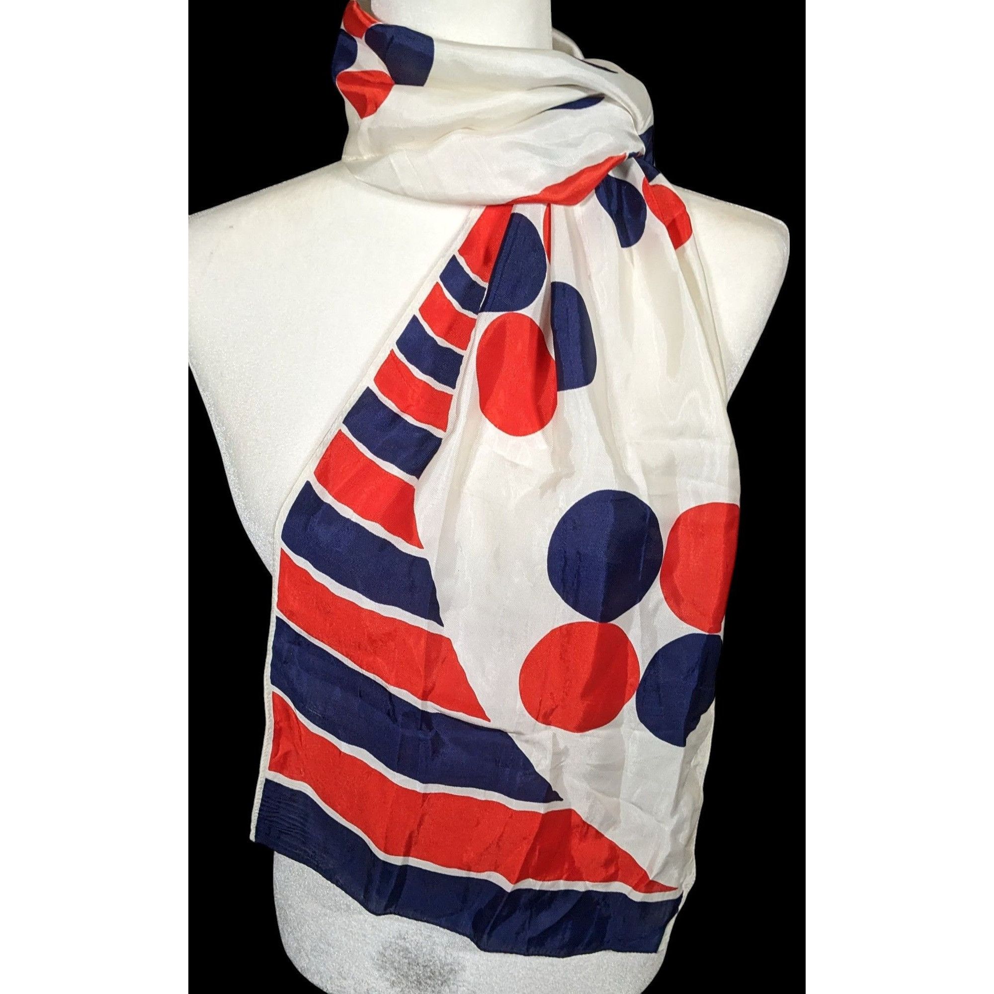 Other Vintage Graziella Red White And Blue Geometric Scarf Size ONE SIZE - 4 Thumbnail