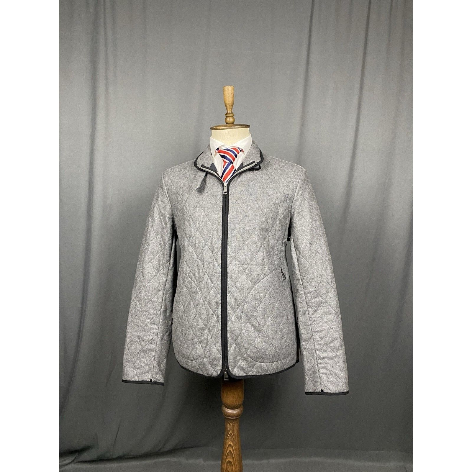 Burberry Burberry Nova Check Lining Men's Gray Quilted Jacket Size L Size US L / EU 52-54 / 3 - 6 Thumbnail