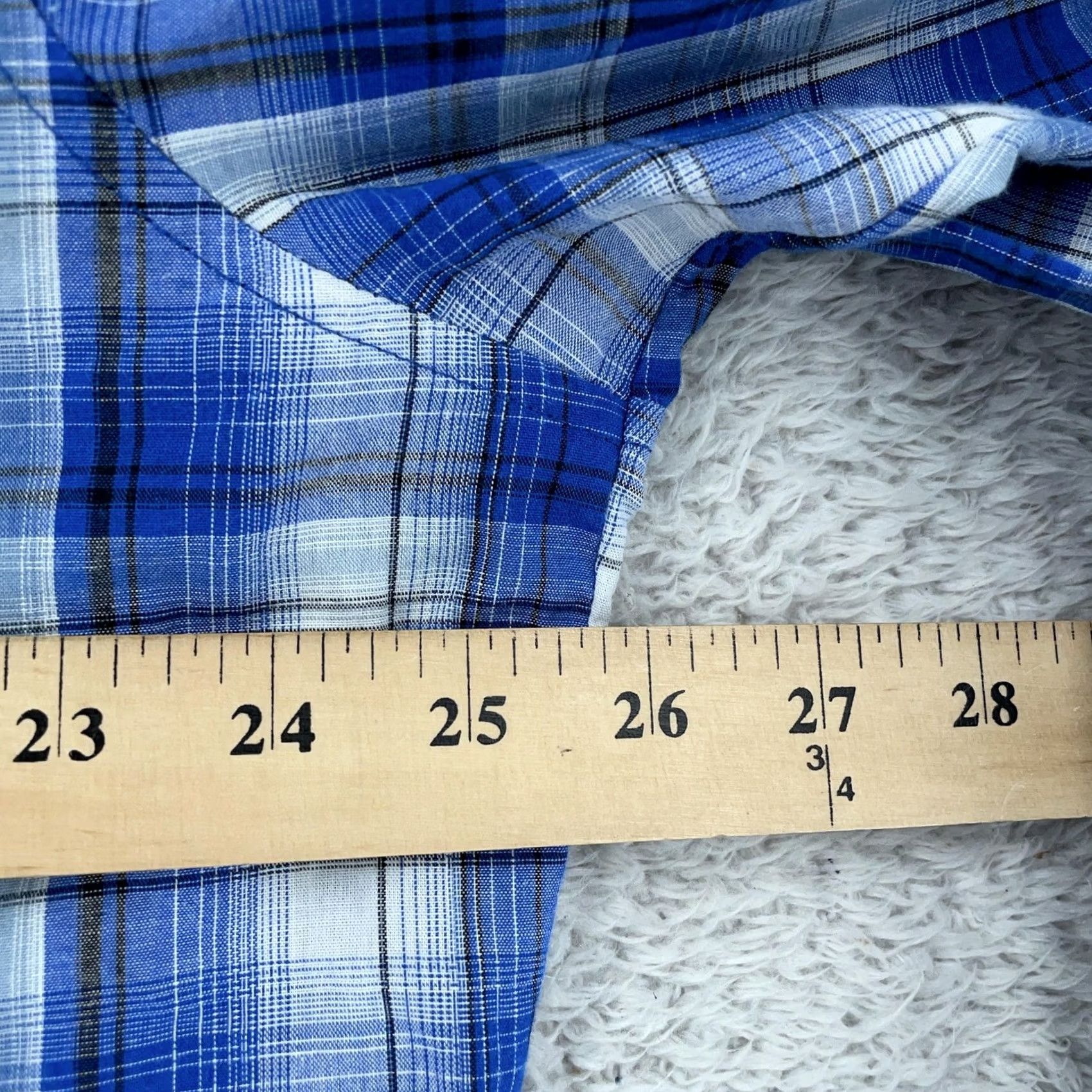 Wrangler Wrangler Western Shirt Mens XL Blue Plaid Cowboy Rodeo Long Sleeve Pearl Snap Size US XL / EU 56 / 4 - 6 Thumbnail