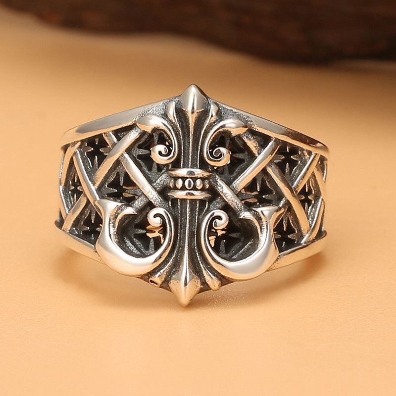 Vintage Resizable Punk Wind Anchor Mechanical Ring Size ONE SIZE - 1 Thumbnail