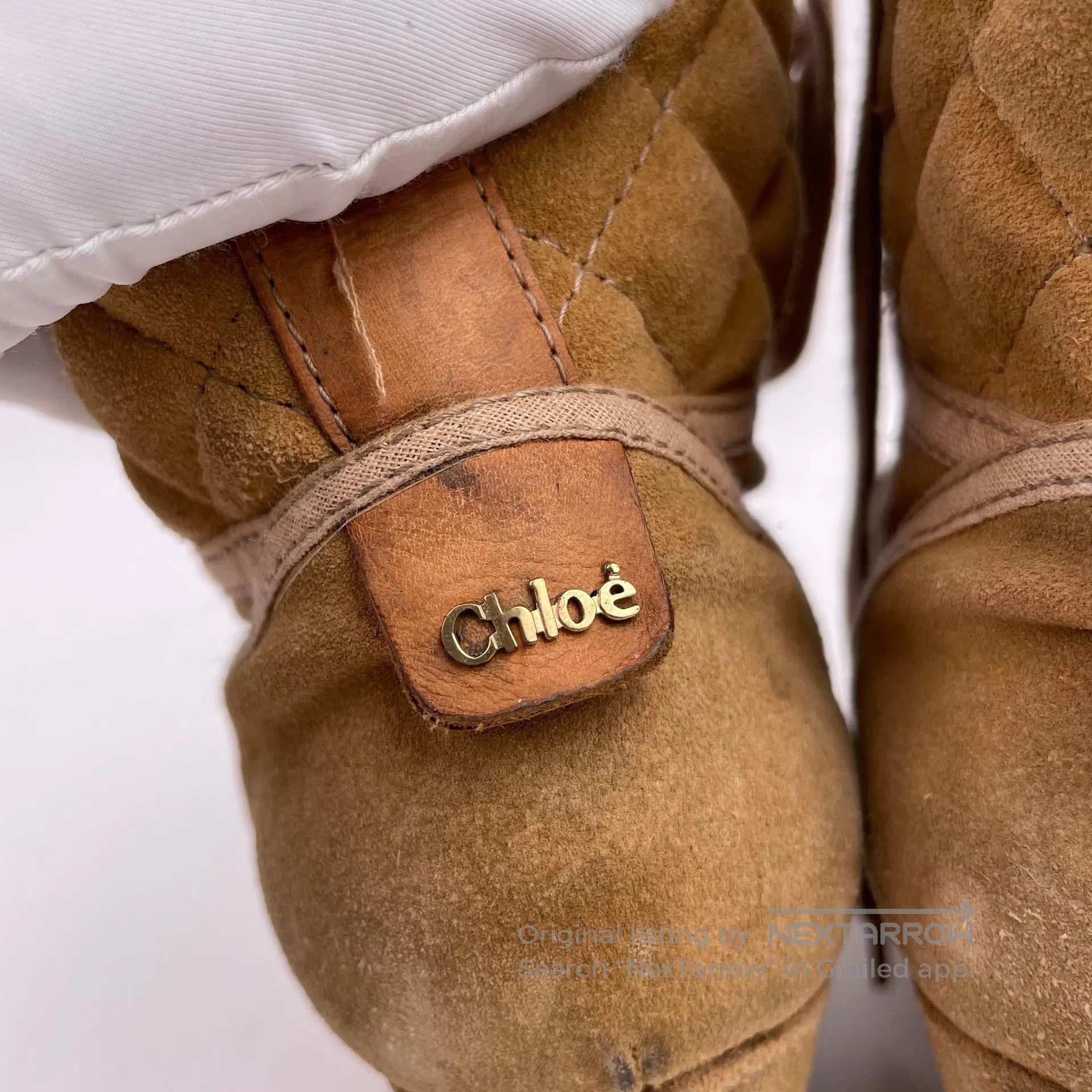 chloma Chloe Brown Suede and Color Block High-Top Shoes| Size US 5 / EU 37 - 3 Thumbnail