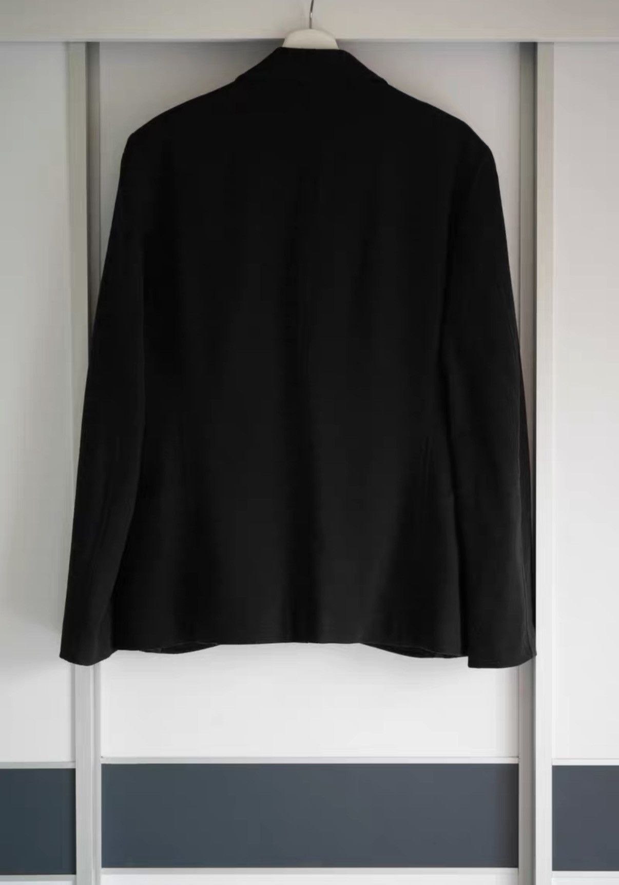 Yohji Yamamoto Yohji Yamamoto Curved Leather Panel Silver Button Blazer K4 Size US M / EU 48-50 / 2 - 2 Thumbnail