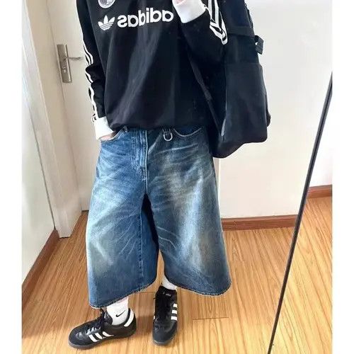 Japanese Brand × Jean Blue washed vintage lightning denim shorts y2k Size US 32 / EU 48 - 1 Thumbnail
