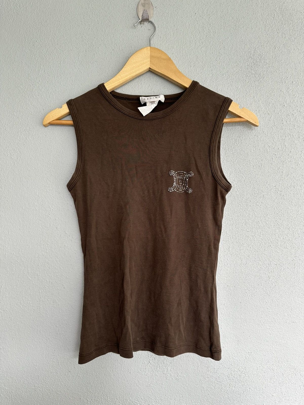 Celine Celine Logo Tank Top Made In France Size US XS / EU 42 / 0 - 3 Thumbnail