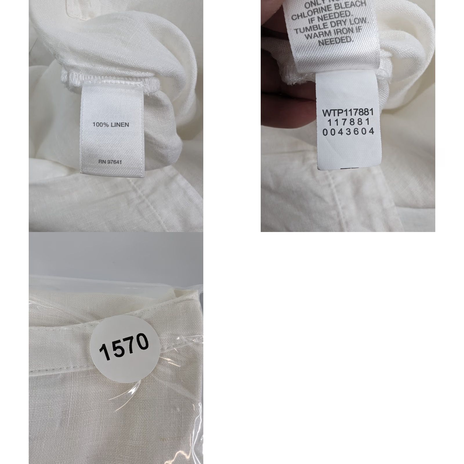 J. Jill J.Jill Button-Up Linen Blouse XS White Collar Shirt Women Tunic 100% Linen Long Sleeve Size XS / US 0-2 / IT 36-38 - 9 Thumbnail