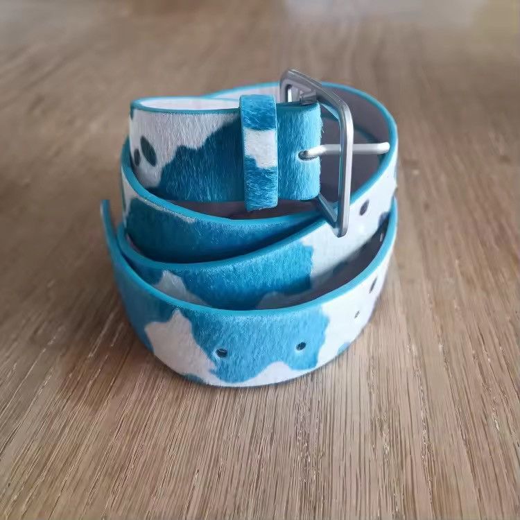 Japanese Brand 2000s style leopard cow cheetah print belt Size 32 - 2 Thumbnail