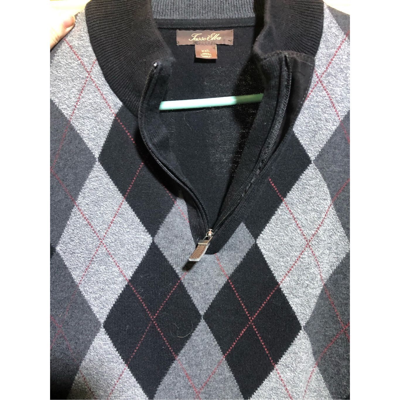 Tasso Elba Tasso Elba Women’s Black and Gray Diamond Pattern Cardigan P Size US XXL / EU 58 / 5 - 5 Thumbnail