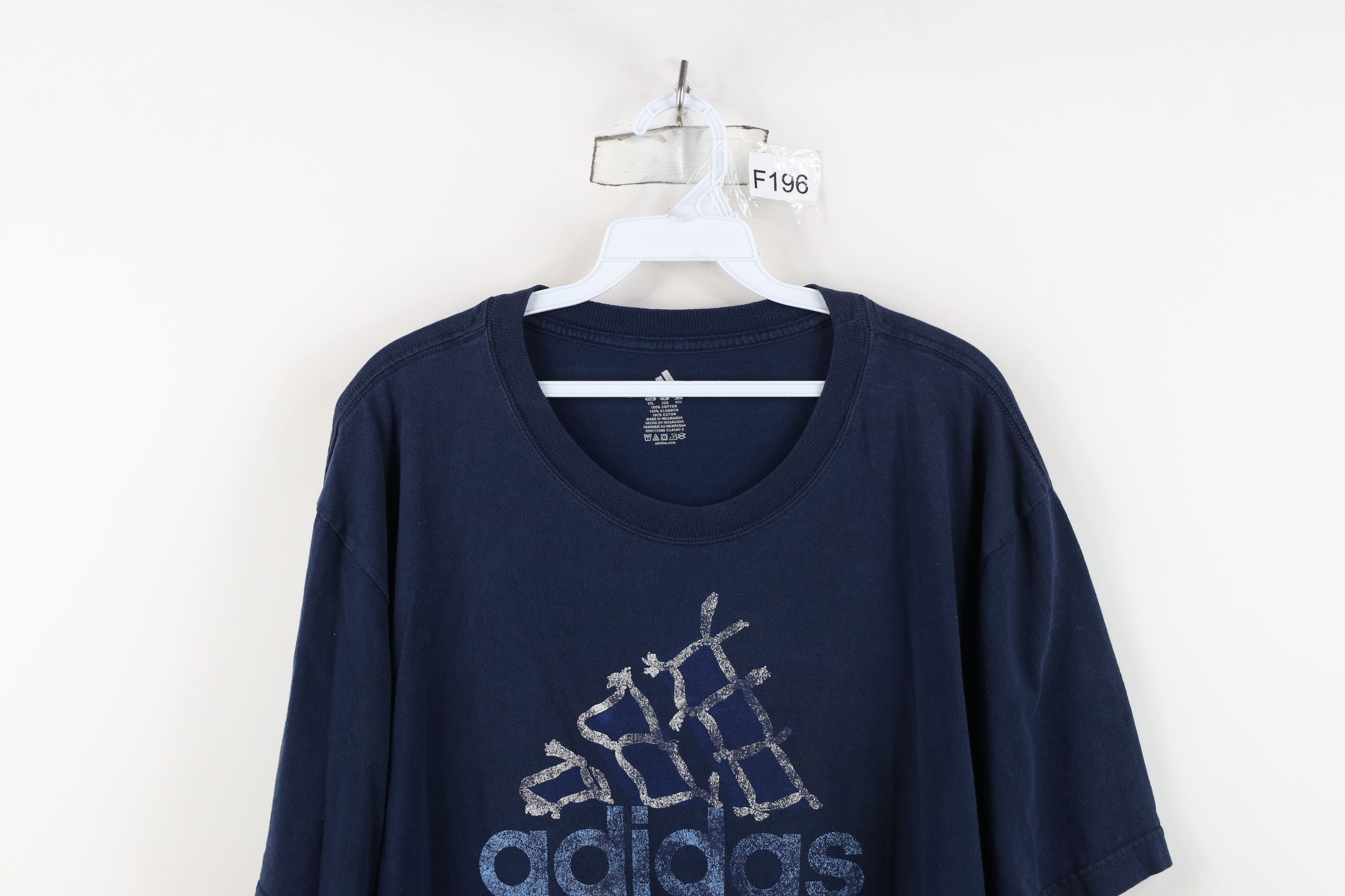 Adidas Vintage Adidas Spell Big Logo Soccer Basketball Net T-Shirt Size US XXL / EU 58 / 5 - 2 Thumbnail
