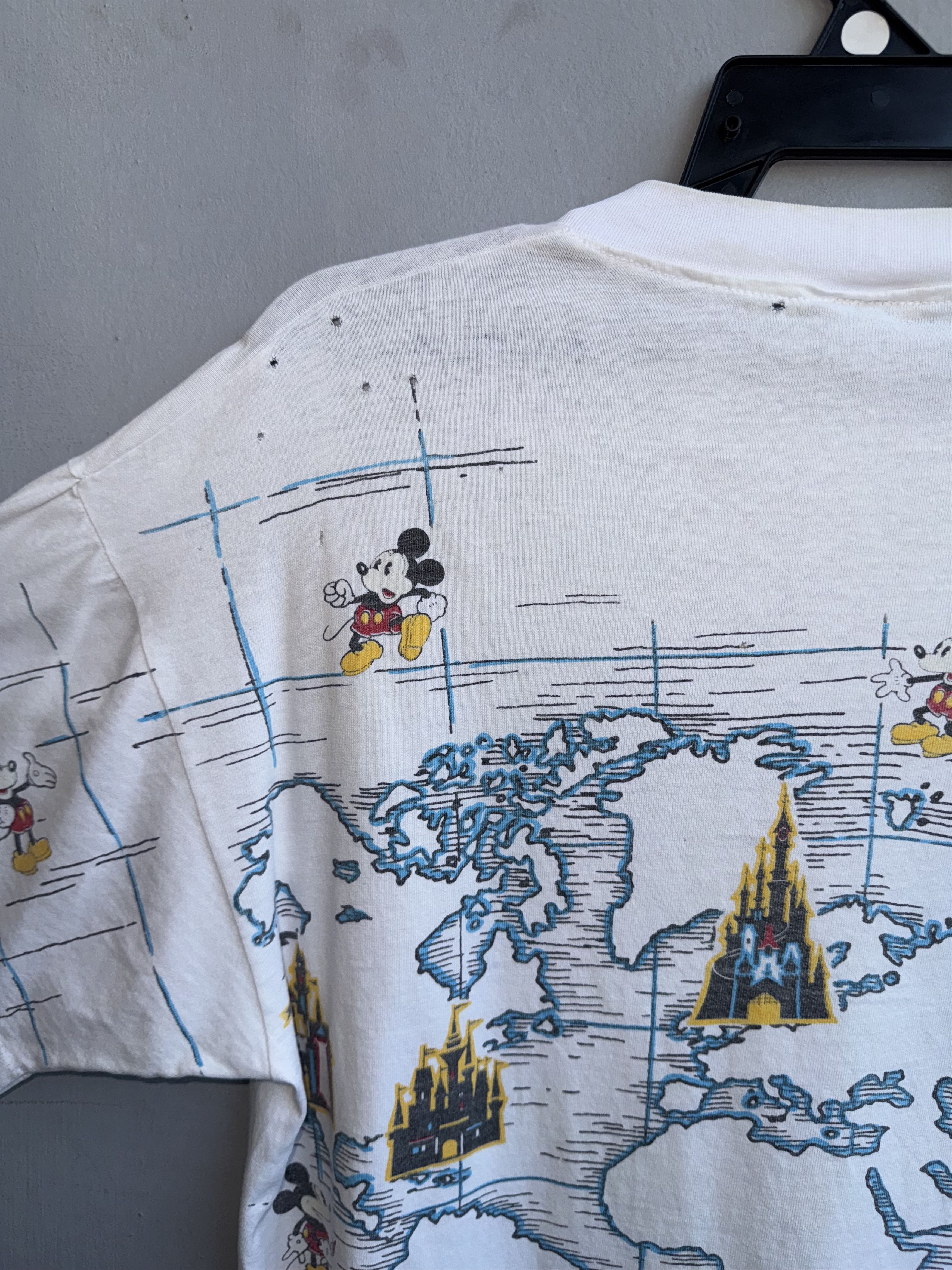 Mickey Mouse × Vintage Mickey Mouse AOP Map Disney World Graphic 90's Vintage Shirt Size US L / EU 52-54 / 3 - 5 Thumbnail