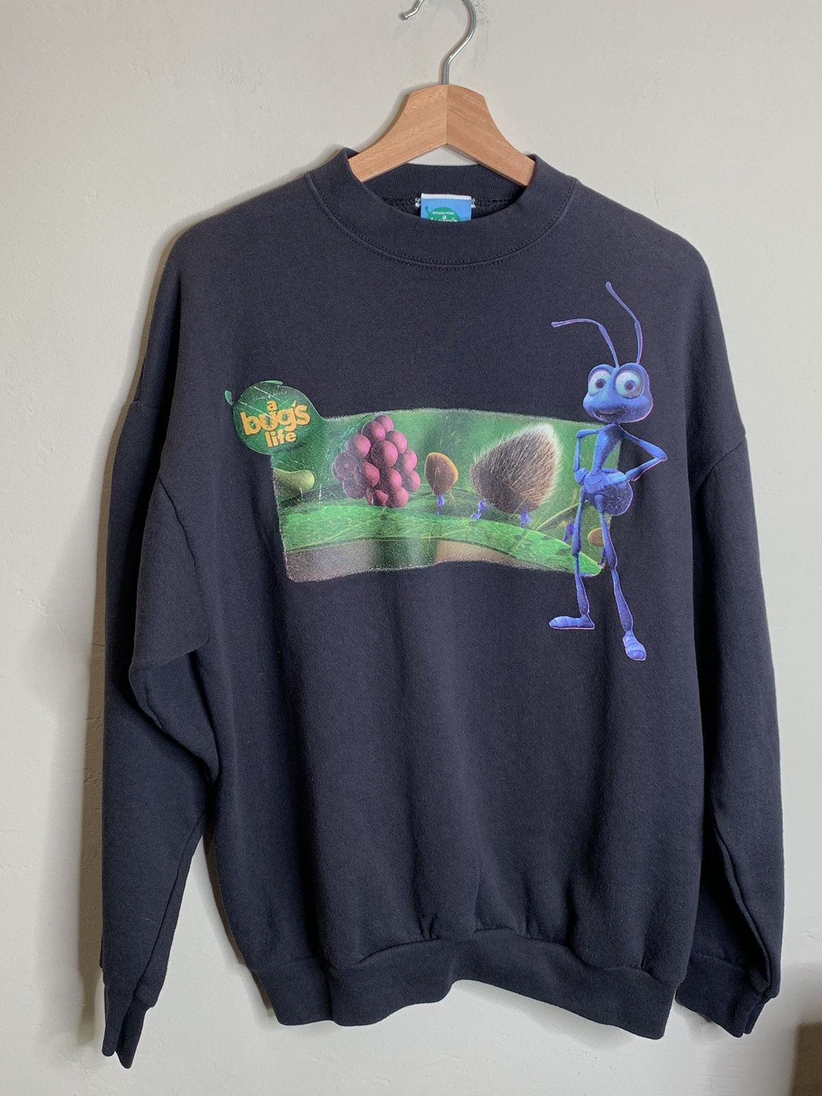 image of Vintage 1998 A Bugs Life Disney Pixar Movie Sweatshirt in Black, Men's (Size Large)