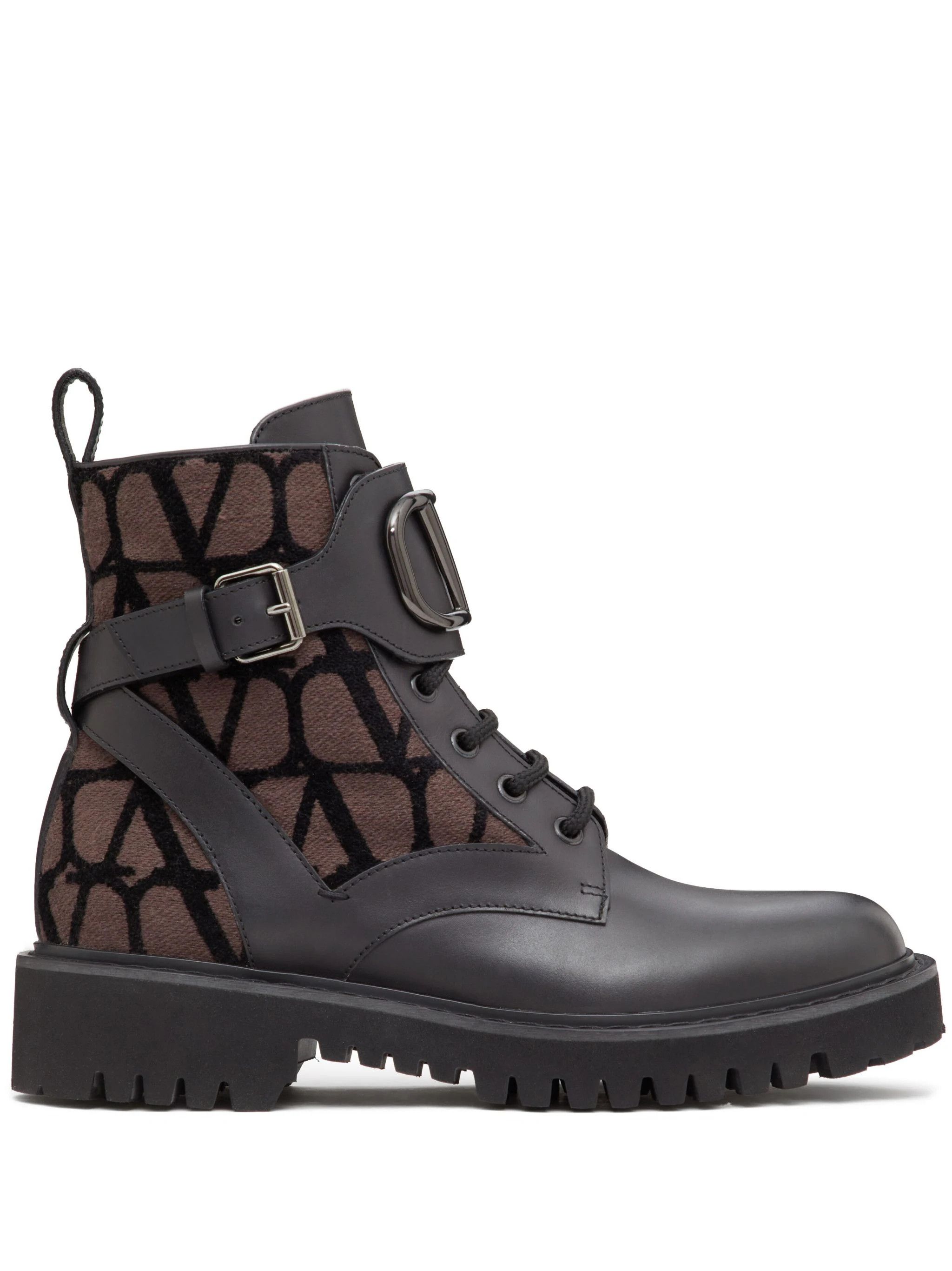 Valentino o1s22i1n0924 Leather Canvas Ankle Boots in Black Size US 10 / IT 40 - 1 Thumbnail