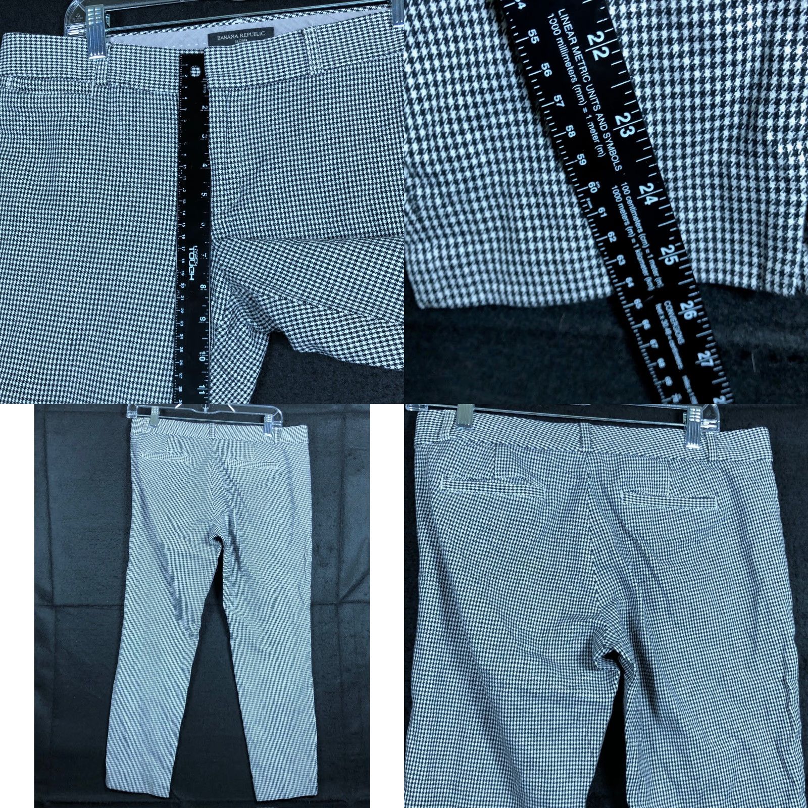 Banana Republic Banana Republic Women Pants Black White Houndstooth Mid Rise Sloan Fit Stretch 6 Dress Pants Workwear Casual Formal Business Career Size 28" / US 6 / IT 42 - 8 Thumbnail
