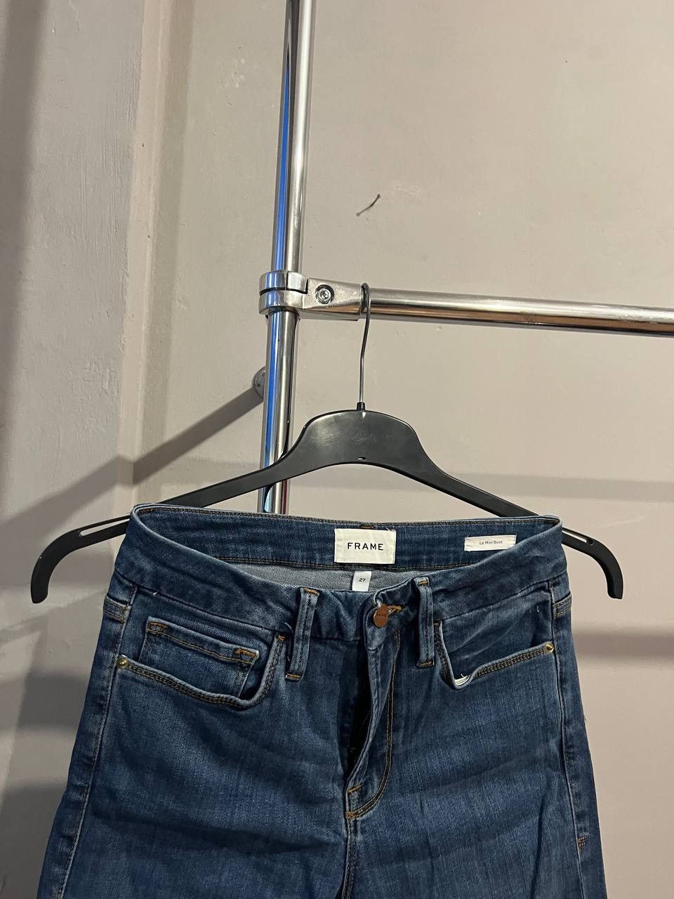 Frame $299 FRAME LE MINI ICON BOOT JEANS WOMENS SIZE 27 BLUE MID Size US 27 - 6 Thumbnail