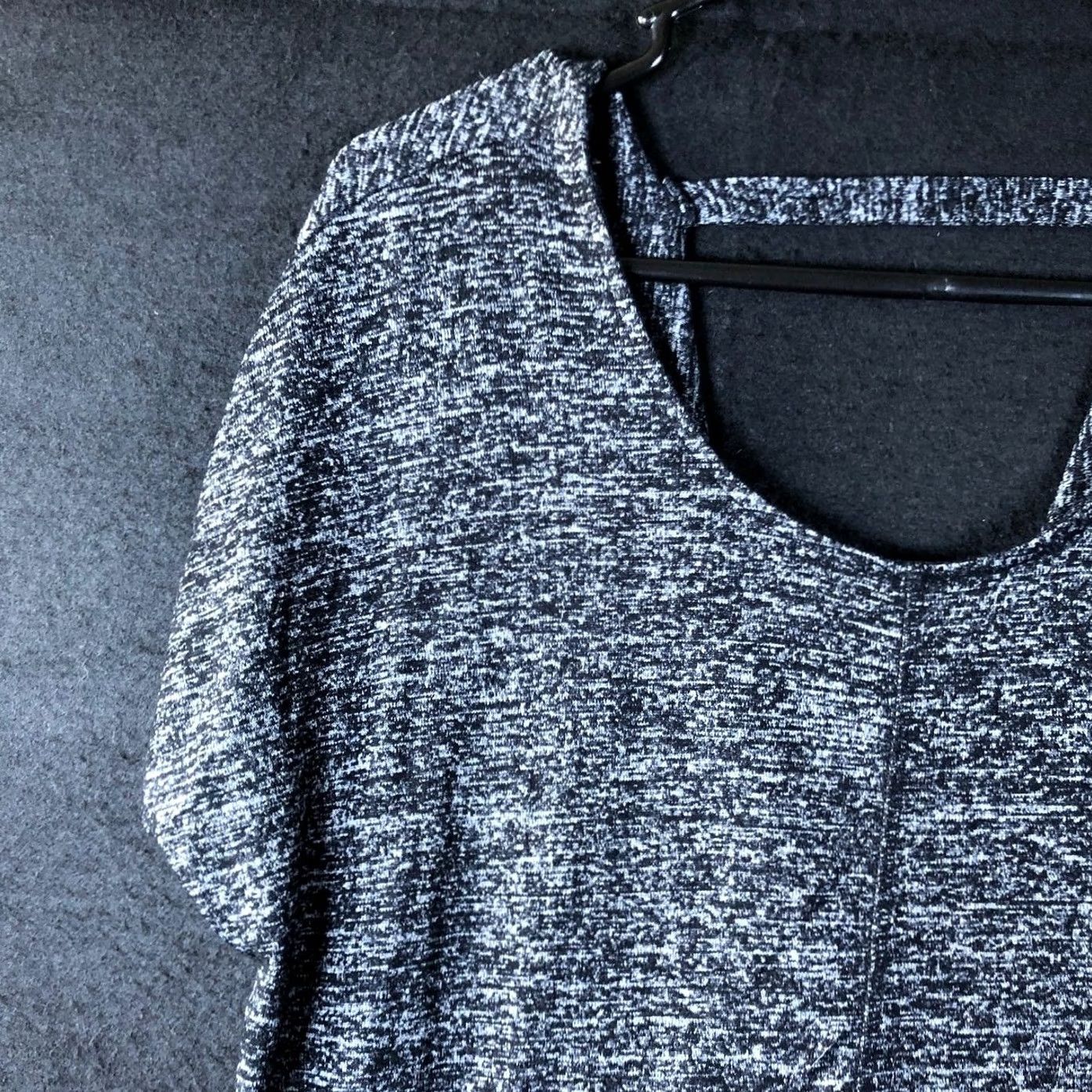 Express Express 111 Womens Shirt Black Gray Open Back Short Sleeve Stretch Small Shirt Women Regular XS? Size S / US 4 / IT 40 - 4 Thumbnail