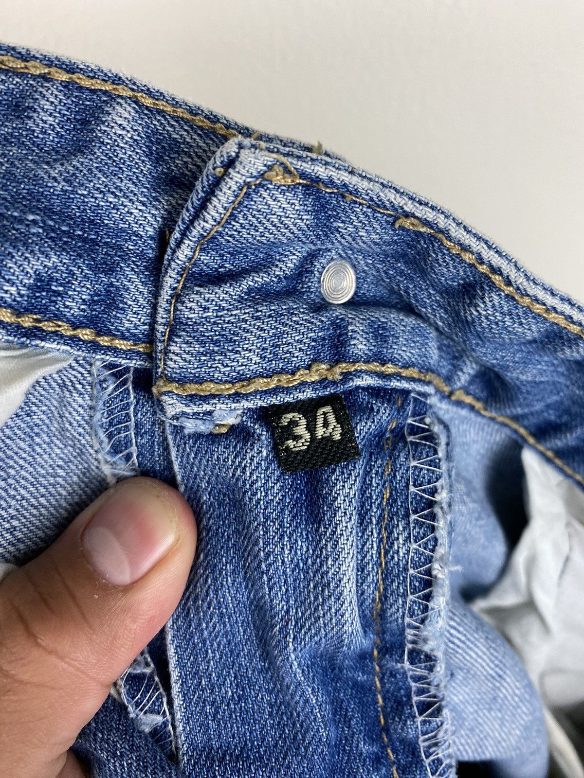 Designer × Versace × Vintage Versace Jeans Signature Blue Denim Jeans Back Embroidery Size US 32 / EU 48 - 12 Thumbnail
