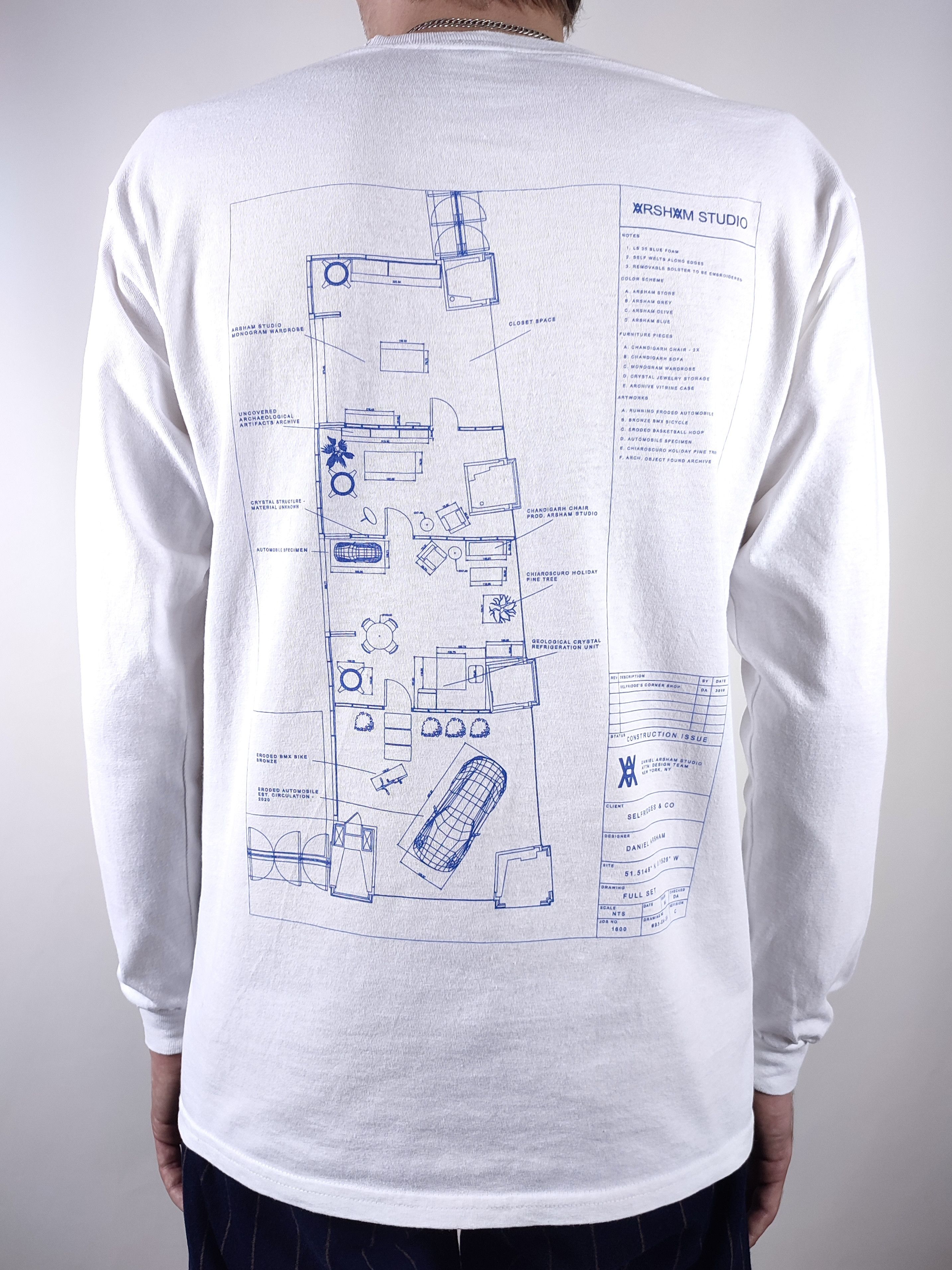 Daniel Arsham Daniel Arsham Selfridges Floorplan White Long Sleeve Shirt Size US M / EU 48-50 / 2 - 4 Thumbnail