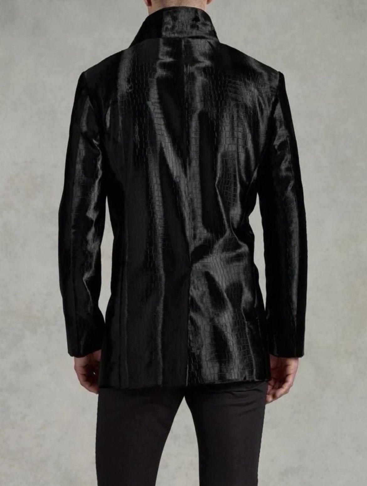 John Varvatos Croc Embossed Coat Jacket EU 54 USA 44 Size US L / EU 52-54 / 3 - 2 Thumbnail
