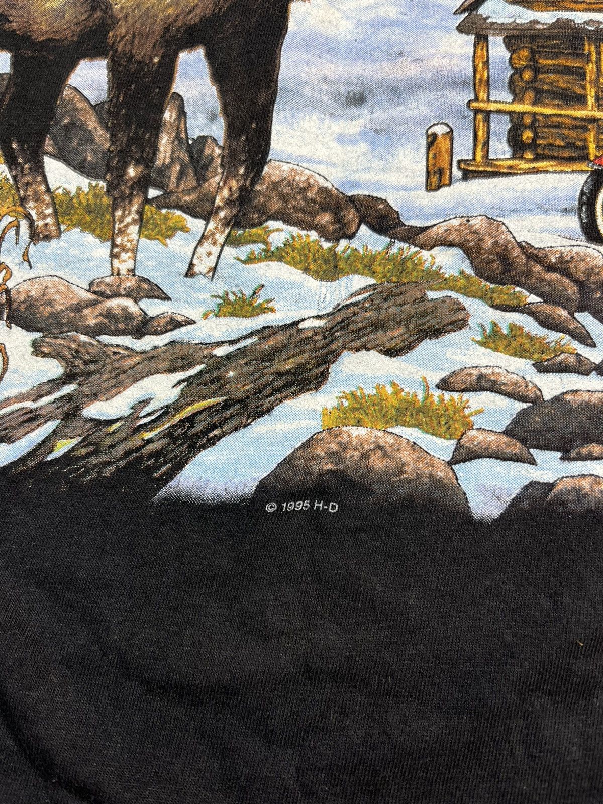 Harley Davidson Vintage 1995 Harley Davidson Elk Nature Graphic Tee Size US XL / EU 56 / 4 - 7 Thumbnail