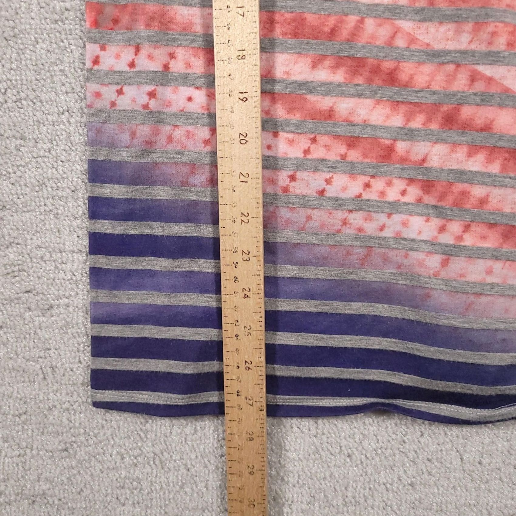 Vintage VINTAGE One World Shirt Womens XL Gray Red Blue Striped Lace Back Boho Patriotic Top Size XL / US 12-14 / IT 48-50 - 6 Thumbnail
