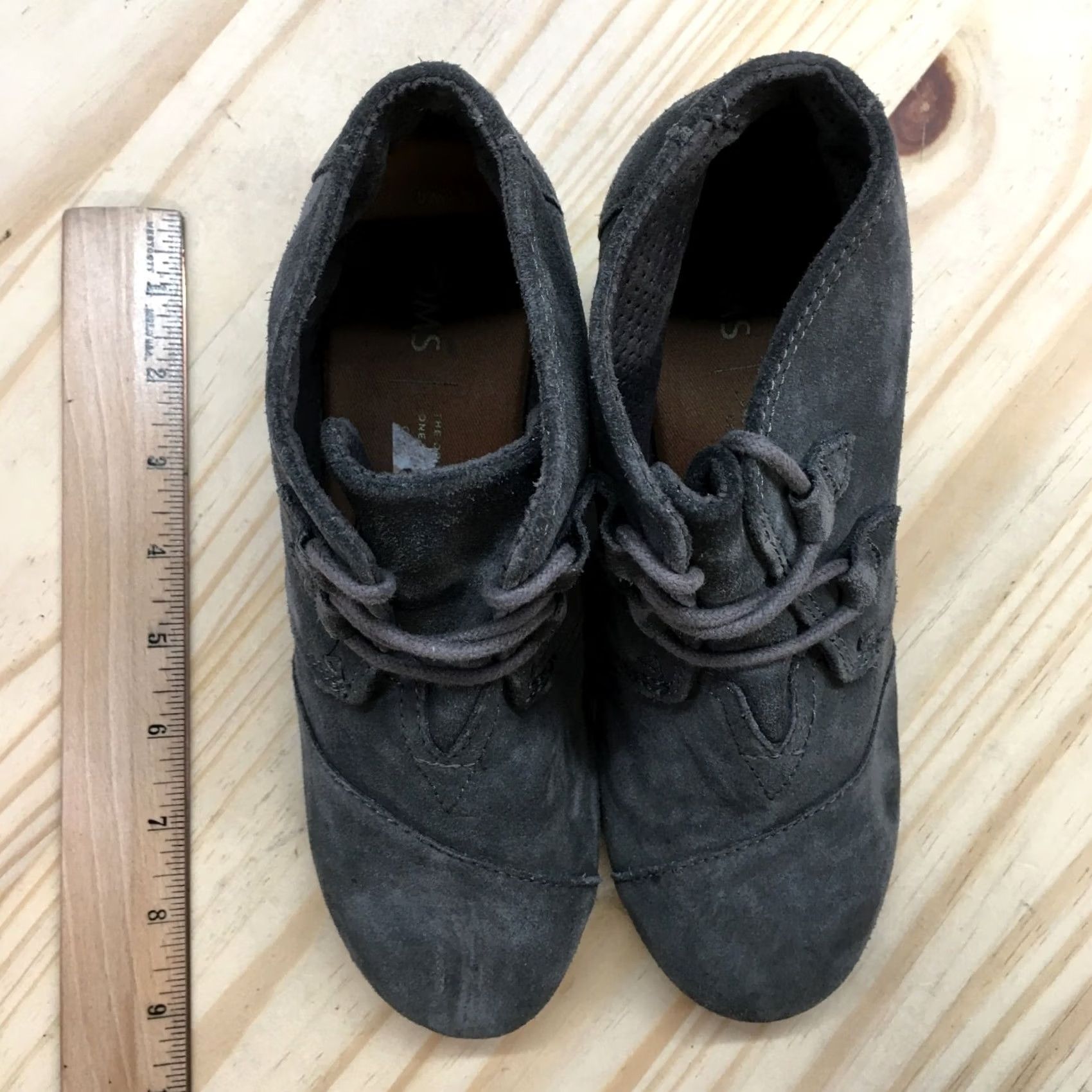 Toms Toms Boots Womens 6 Kala Desert Wedge Booties Gray Suede Lace Up 10012957 Size US 6 / IT 36 - 5 Thumbnail