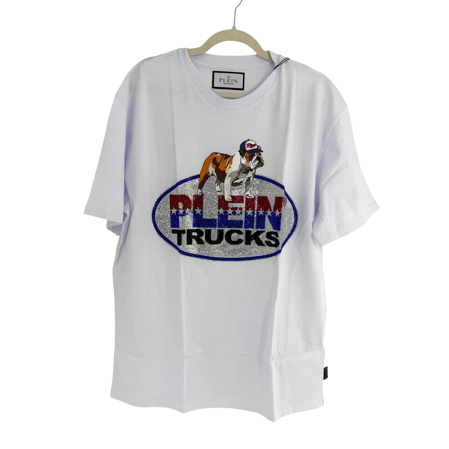 Philipp Plein Philipp Plein White Bulldog Crystal Round Neck T-Shirt XXL Size US XXL / EU 58 / 5 - 6 Thumbnail