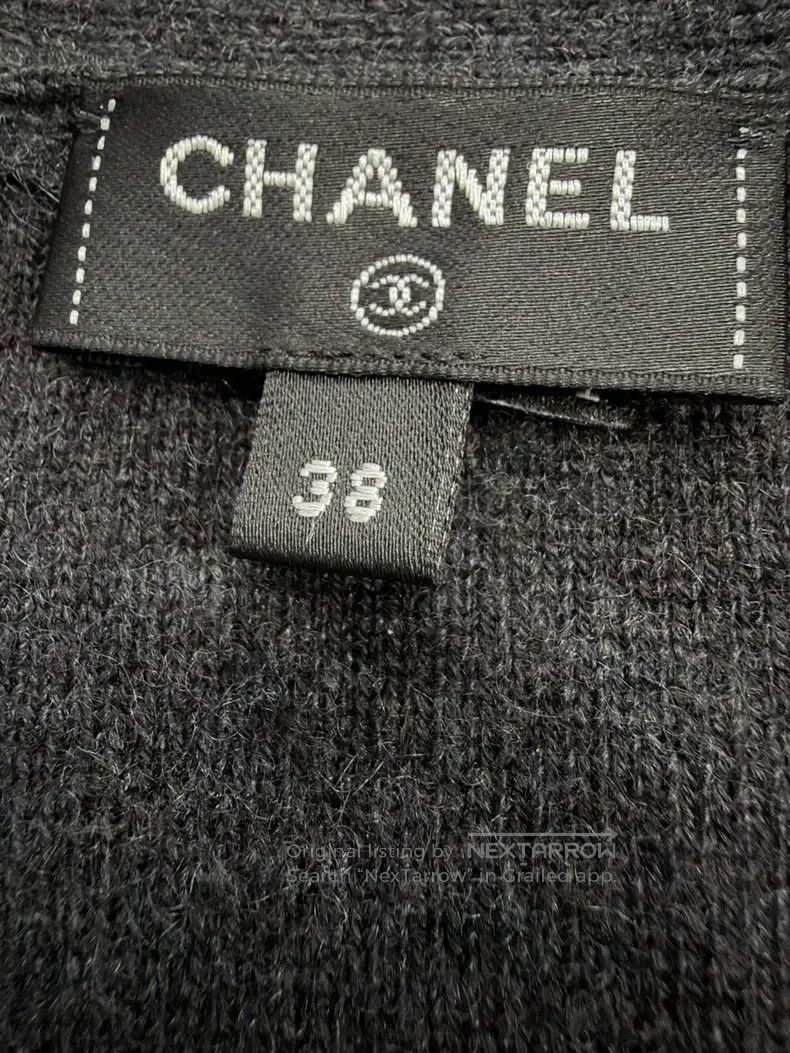 Chanel Chanel Black and gray full logo silver silk cardigan coat Size XS / US 0-2 / IT 36-38 - 4 Thumbnail
