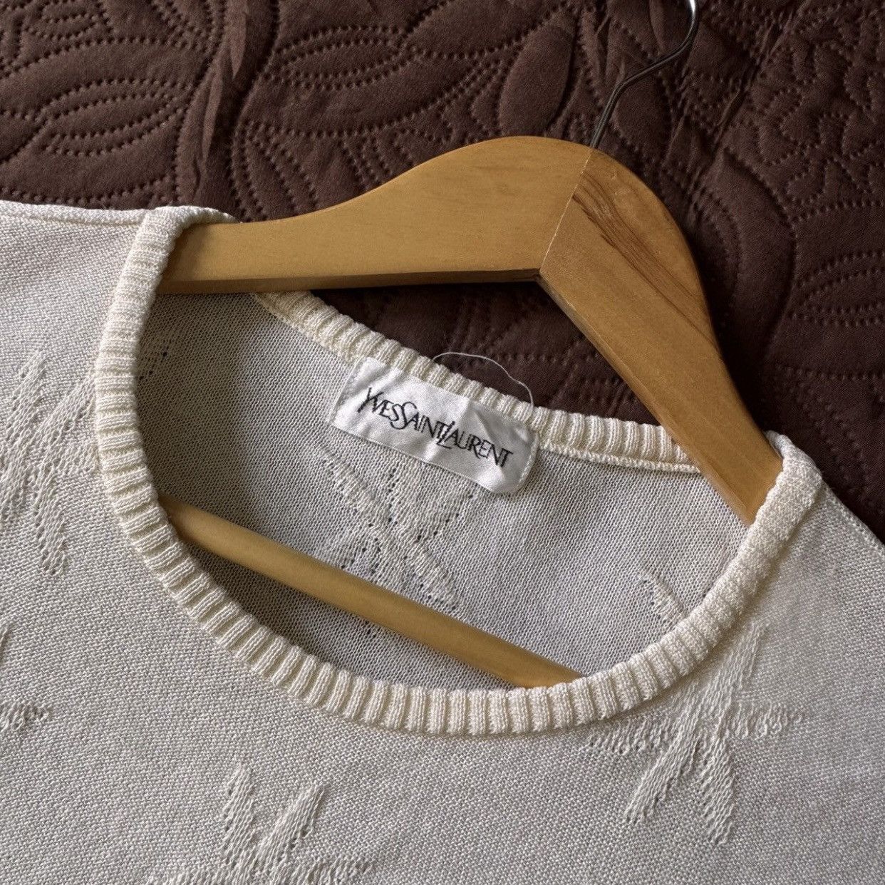 Yves Saint Laurent VINTAGE Yves Saint Laurent YSL Textured Cable Knit Short S/L Size S / US 4 / IT 40 - 6 Thumbnail