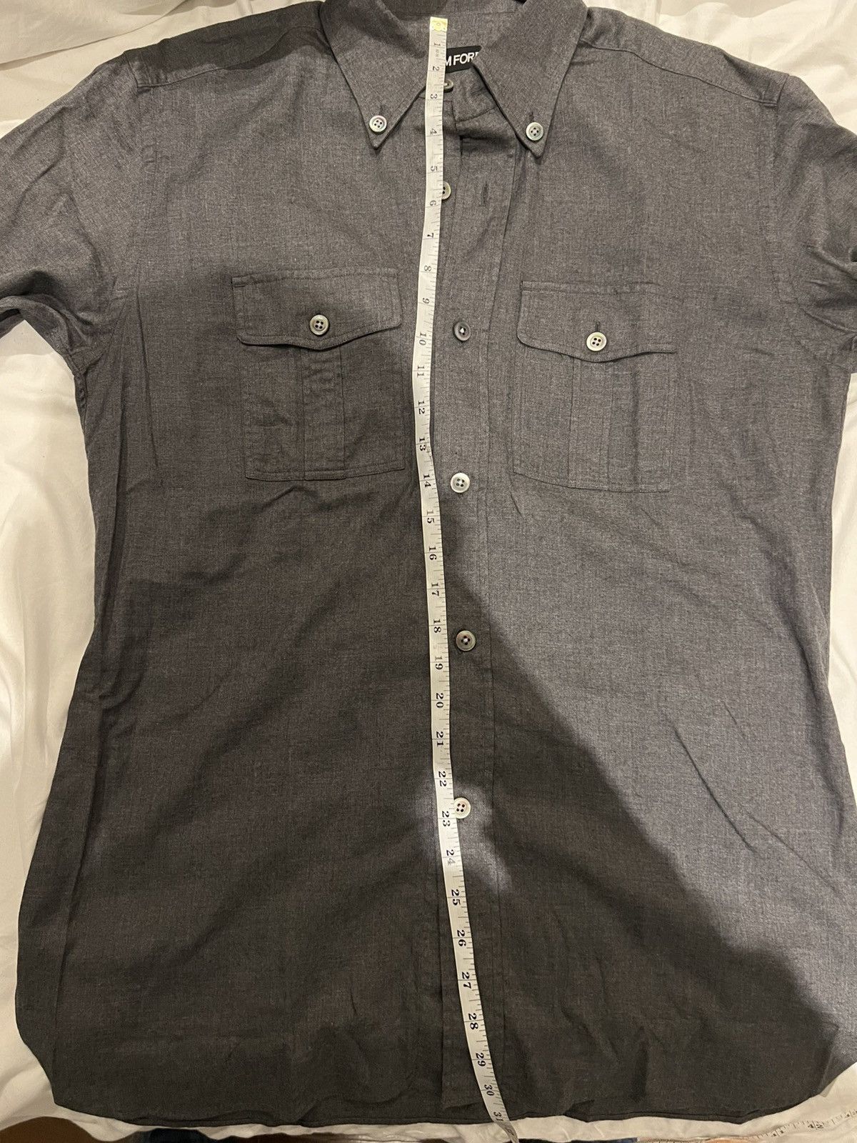 Tom Ford TOM FORD Grey Dress Shirt Size 15.3/4 44 Long Sleeves Size US M / EU 48-50 / 2 - 19 Thumbnail