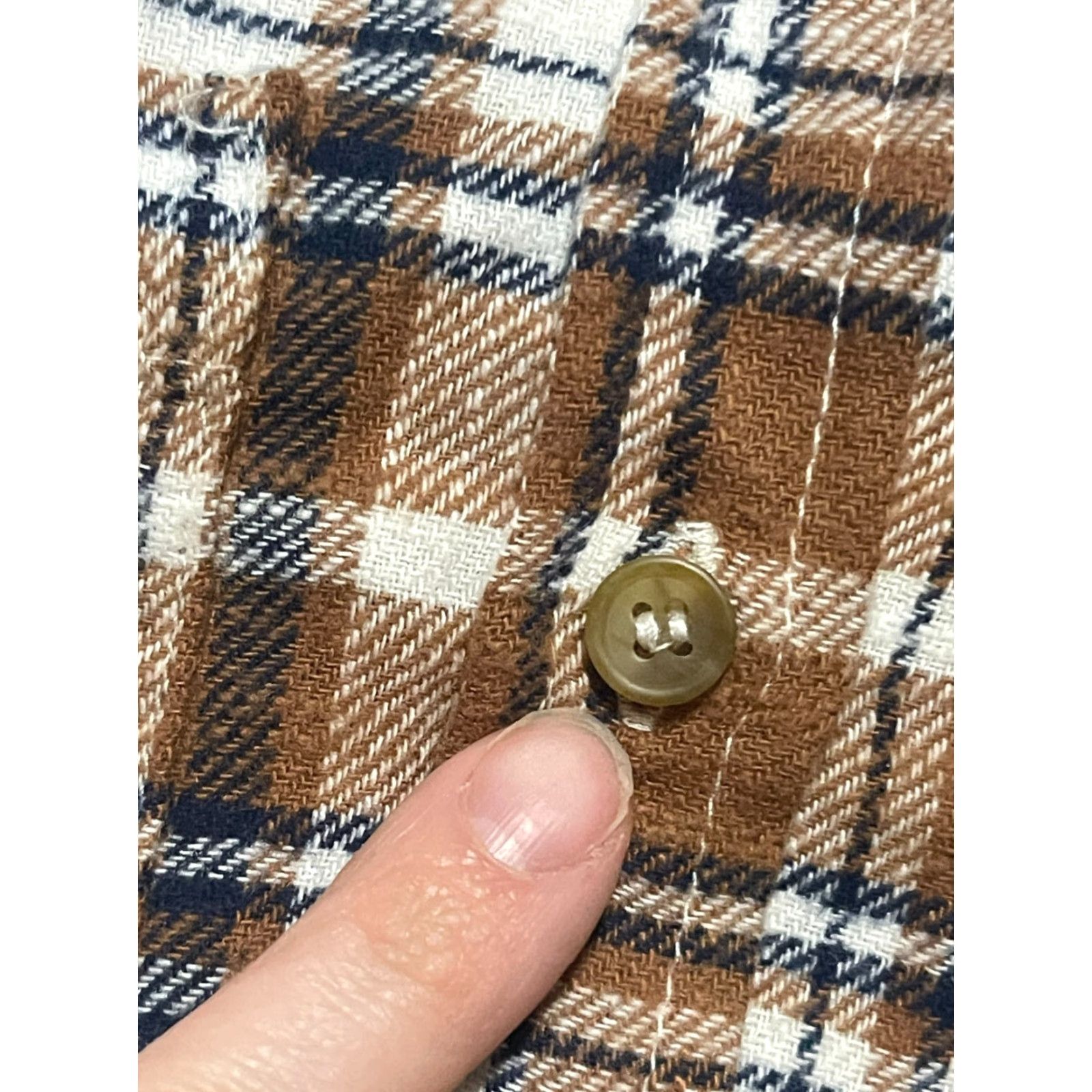 Vintage Love Tree Shirt Womens Small Crop Top Button Up Plaid Brown White Black Cropped Fall Spring Long Sleeve Collared Button-Down Womens Size S / US 4 / IT 40 - 5 Thumbnail