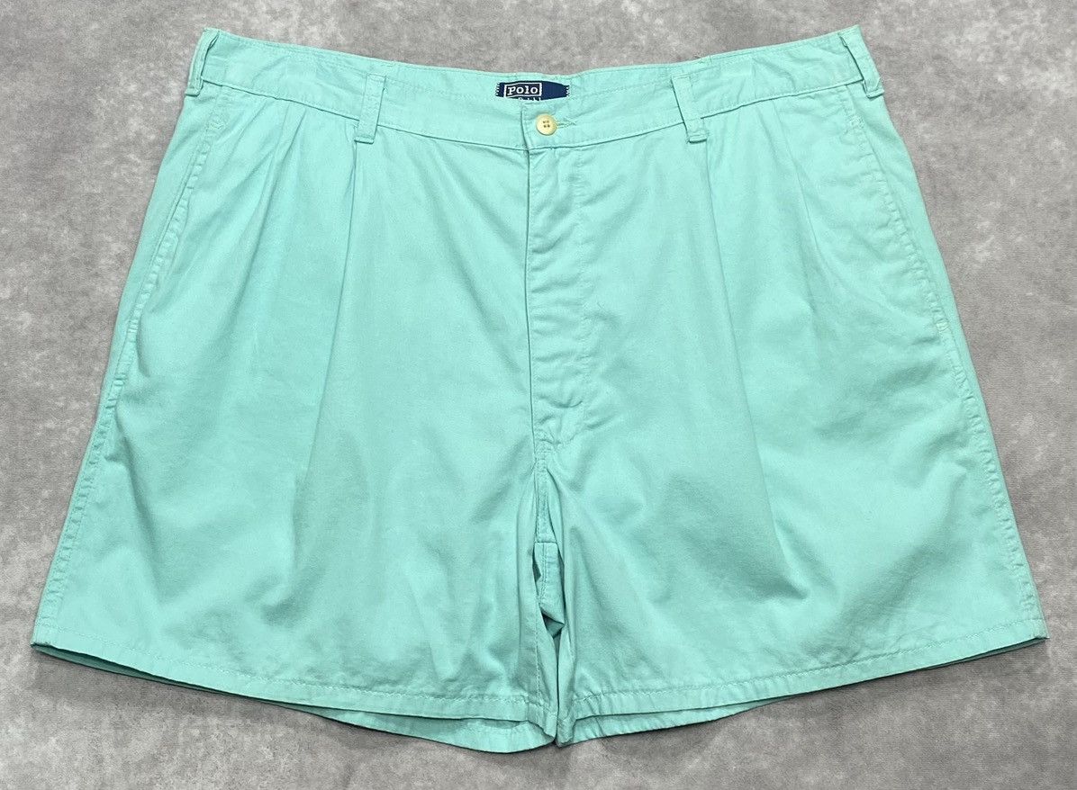 Polo Ralph Lauren 80’s Vintage Polo Ralph Lauren Light Teal Chino Shorts Size US 36 / EU 52 - 1 Thumbnail