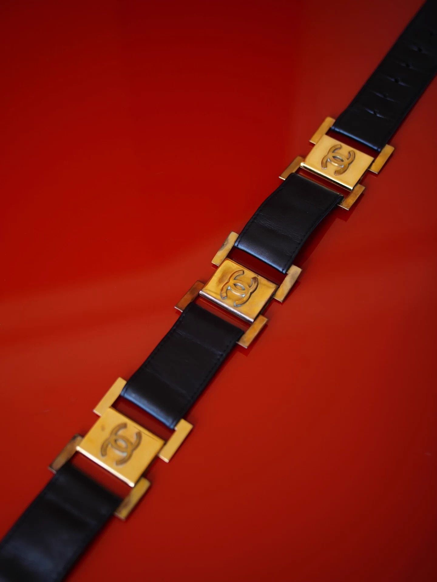 Chanel Chanel Vintage Navy Double C Square Buckle Belt Size ONE SIZE - 5 Thumbnail
