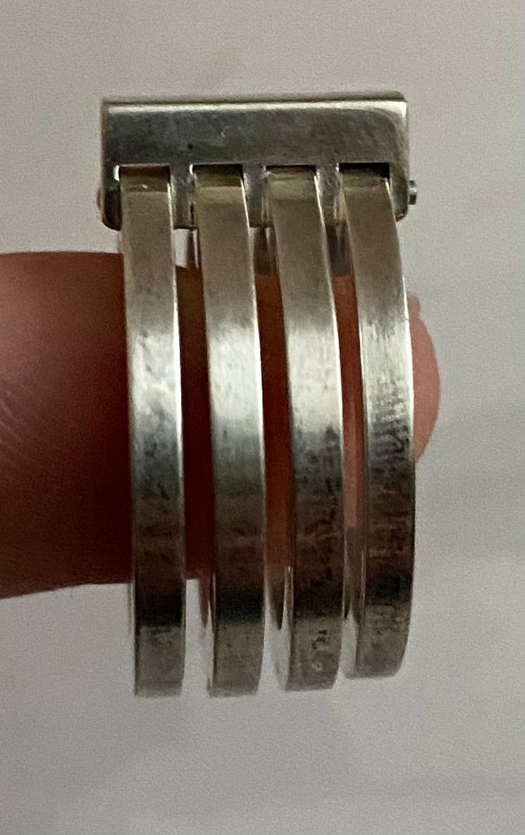 Gucci 🇮🇹 Gucci Ring 4 Bands Sterling Silver 925 Made Italy Vintage Size ONE SIZE - 4 Thumbnail