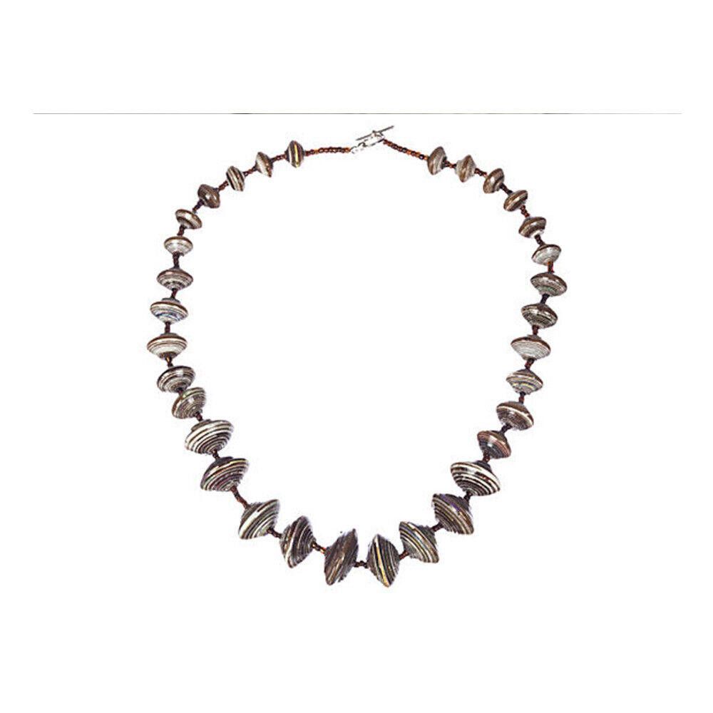 Designer Graduated Hand Made Papier Mâché Beaded Necklace Size ONE SIZE - 2 Thumbnail