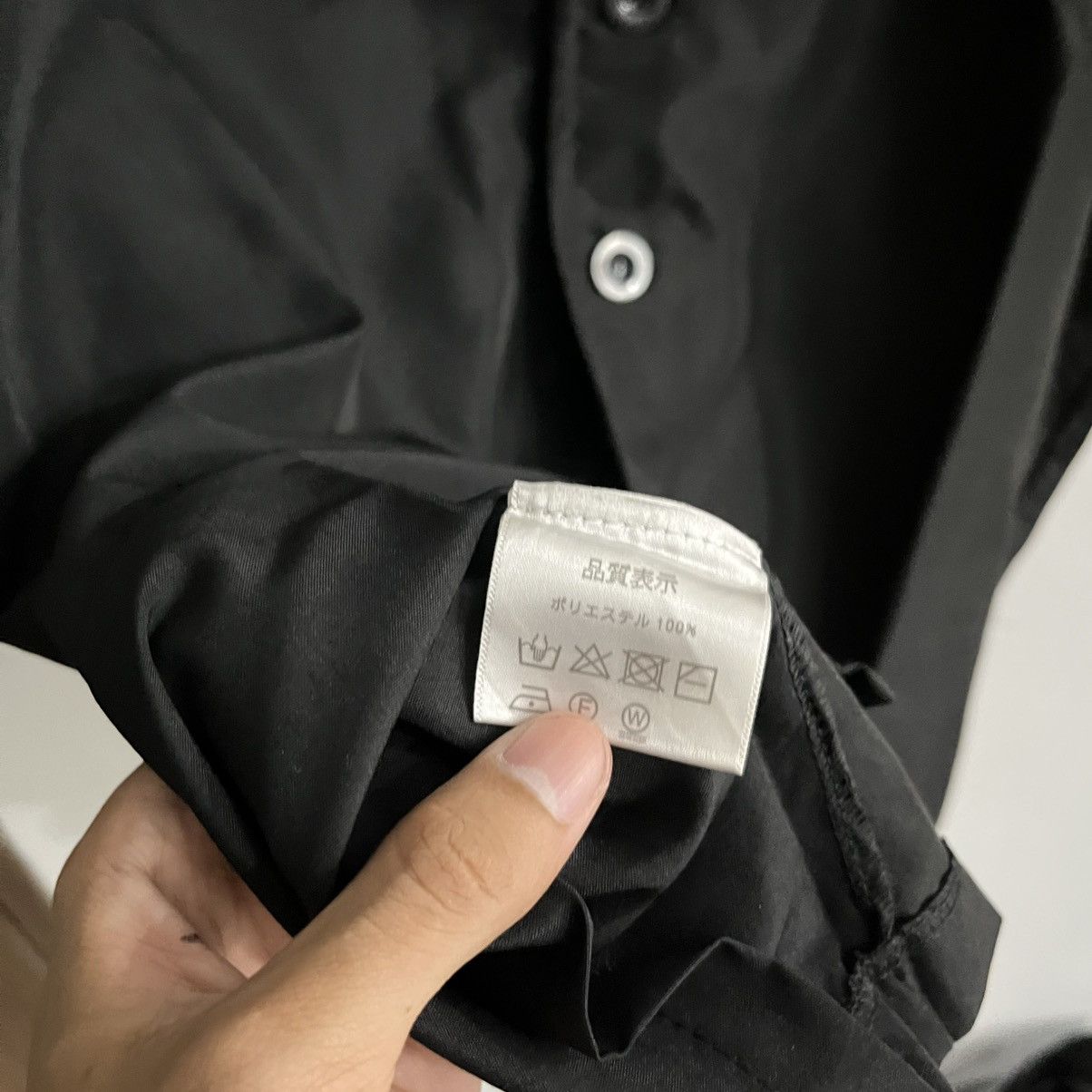Issey Miyake Maison Club - Black Wide Camp Collar Button Up Shirt Size US XL / EU 56 / 4 - 5 Thumbnail