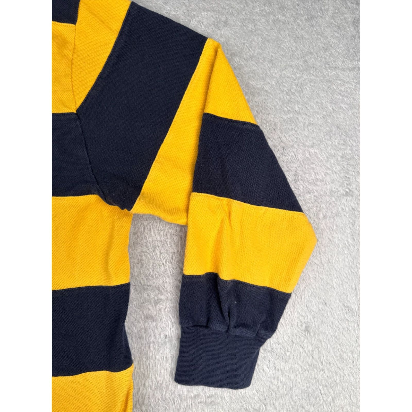 Nautica Nautica Polo Shirt Men XL Yellow Blue Stripe 100% Cotton Long Sleeve Slim Fit Shirt Sports Casual Outdoor Size US XL / EU 56 / 4 - 2 Thumbnail