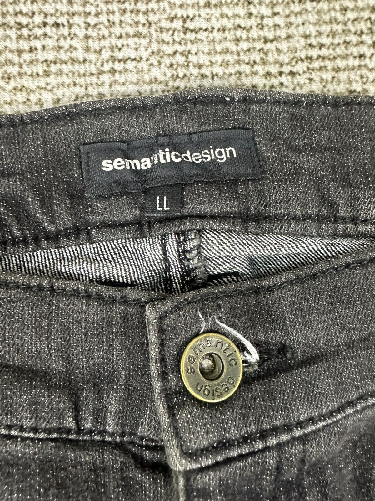 Tornado Mart Iconic Semantic Design Black Tapered Denim 34x33 D761 Size US 34 / EU 50 - 9 Thumbnail