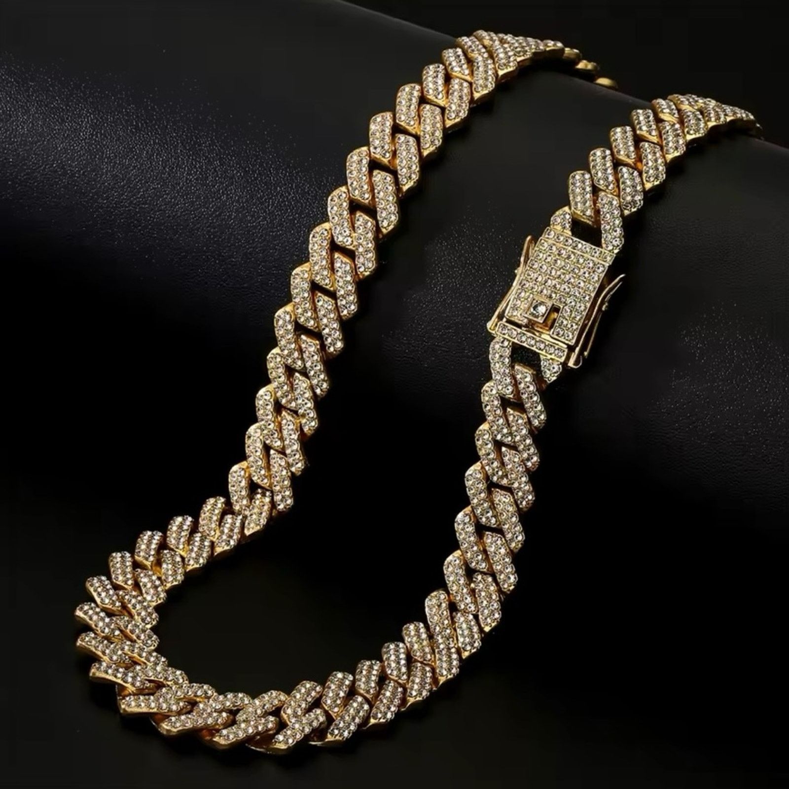 Other Cuban Link Chain For Women Iced Out Necklace 24” Size ONE SIZE - 1 Thumbnail