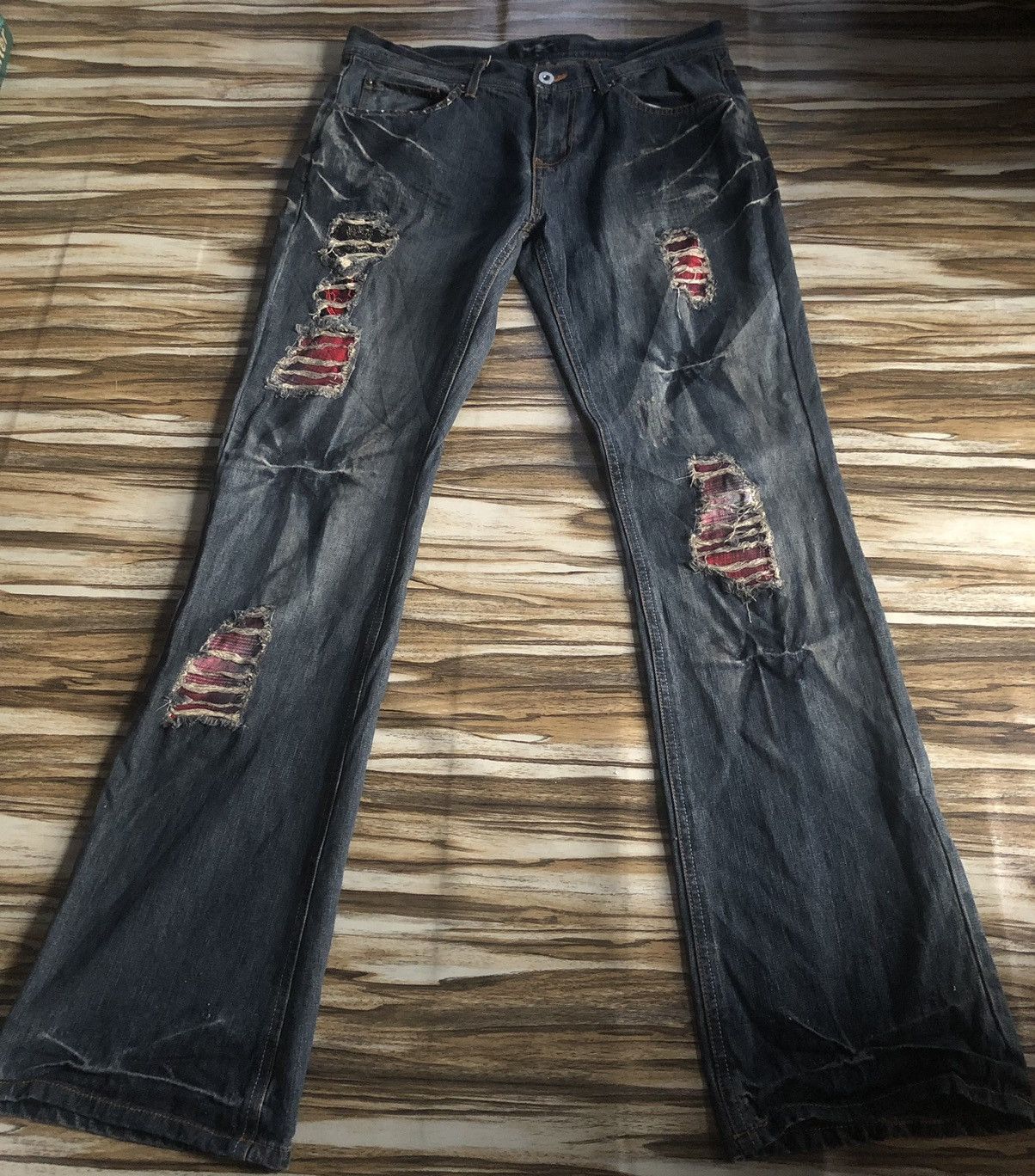 Distressed flare japanese kmrii honeycombs whiskers