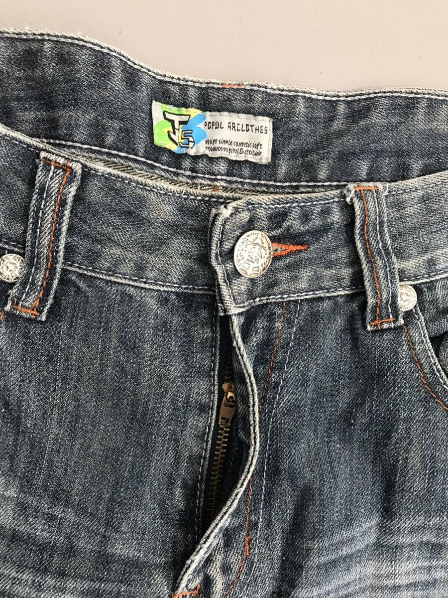 Vintage Y2K vintage popul arclothes crazy pocket embroidery denim Size US 33 - 6 Thumbnail