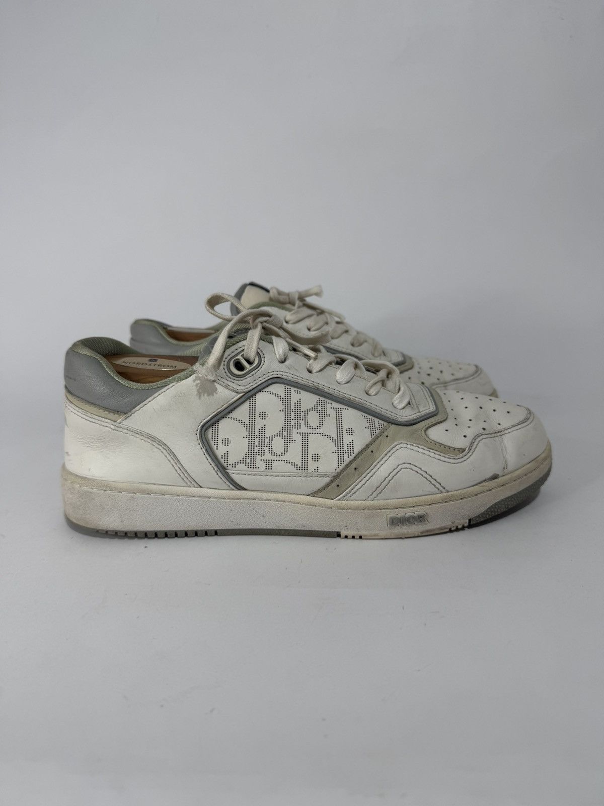 Dior Dior White/Grey Oblique Leather B27 Sneakers Size 41 EU/ 8US Size US 8 / EU 41 - 1 Thumbnail