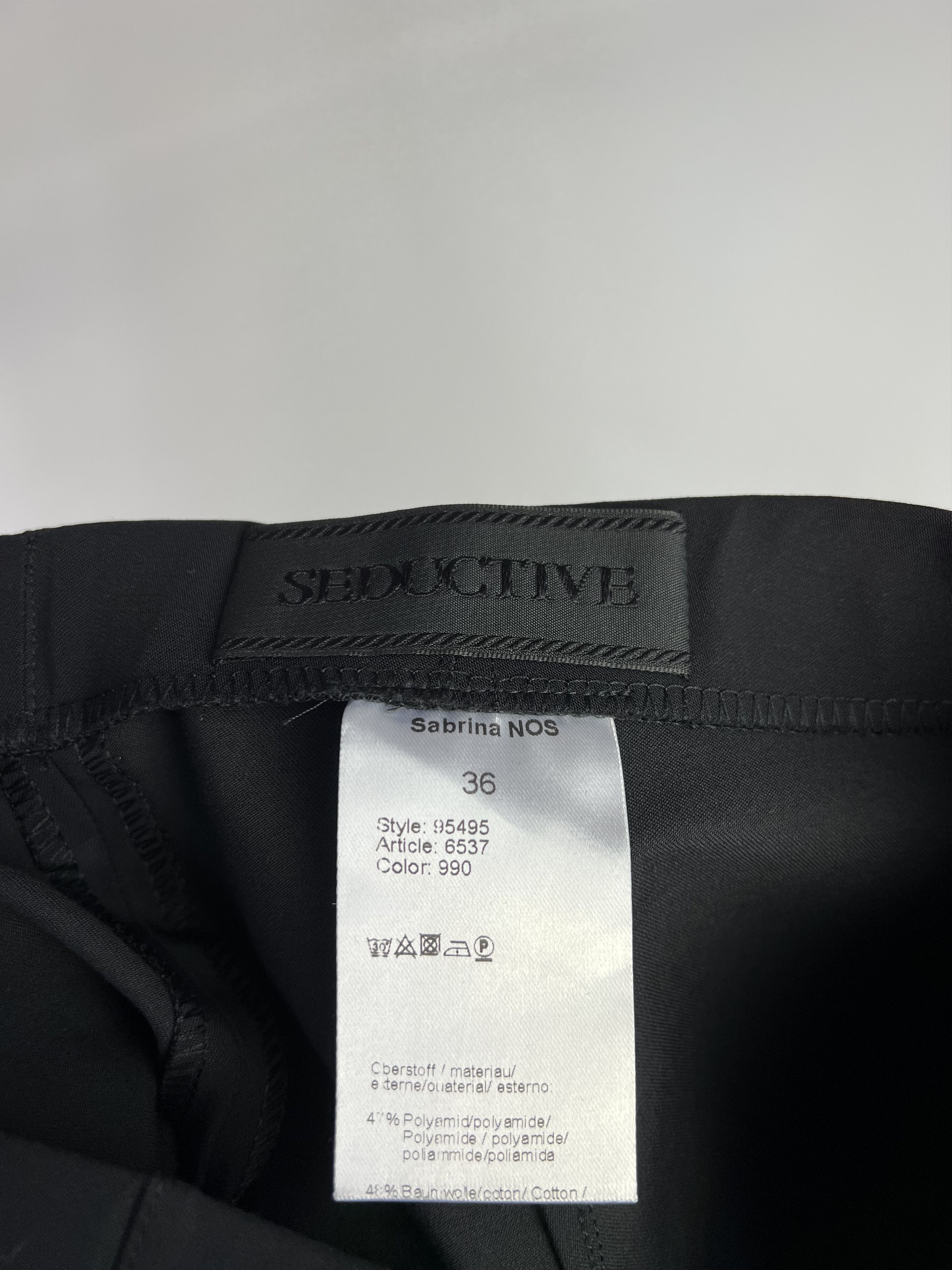 Designer Seductive Sabrina Nos Black Pants Size 36 Size 27" / US 4 / IT 40 - 7 Thumbnail
