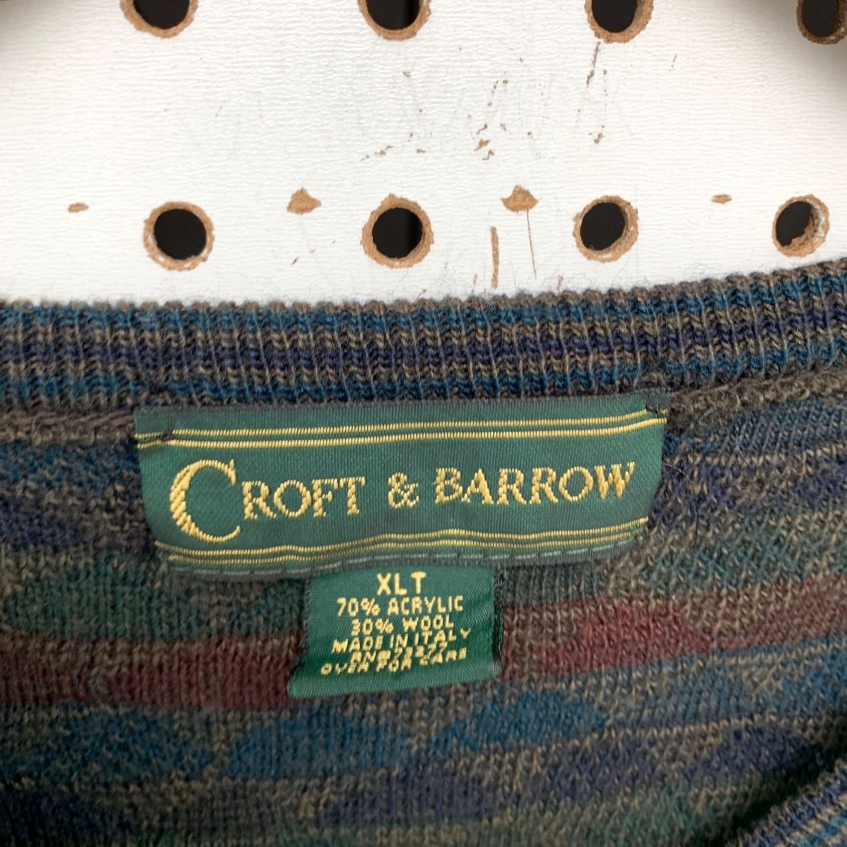 Croft & Barrow Vintage Croft Barrow Sweater Vest XL Brown Wool Geometric Knit Italy Mens Size US XL / EU 56 / 4 - 3 Thumbnail