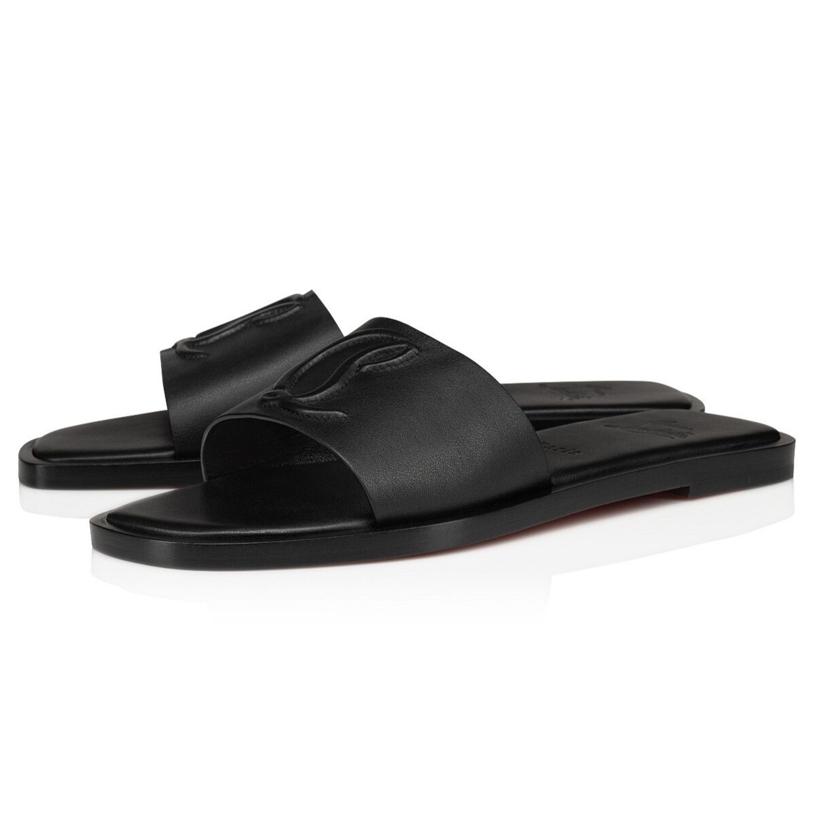 Christian Louboutin Christian Louboutin Mule Black Leather Logo Slide Slip On Size US 6 / IT 36 - 1 Thumbnail