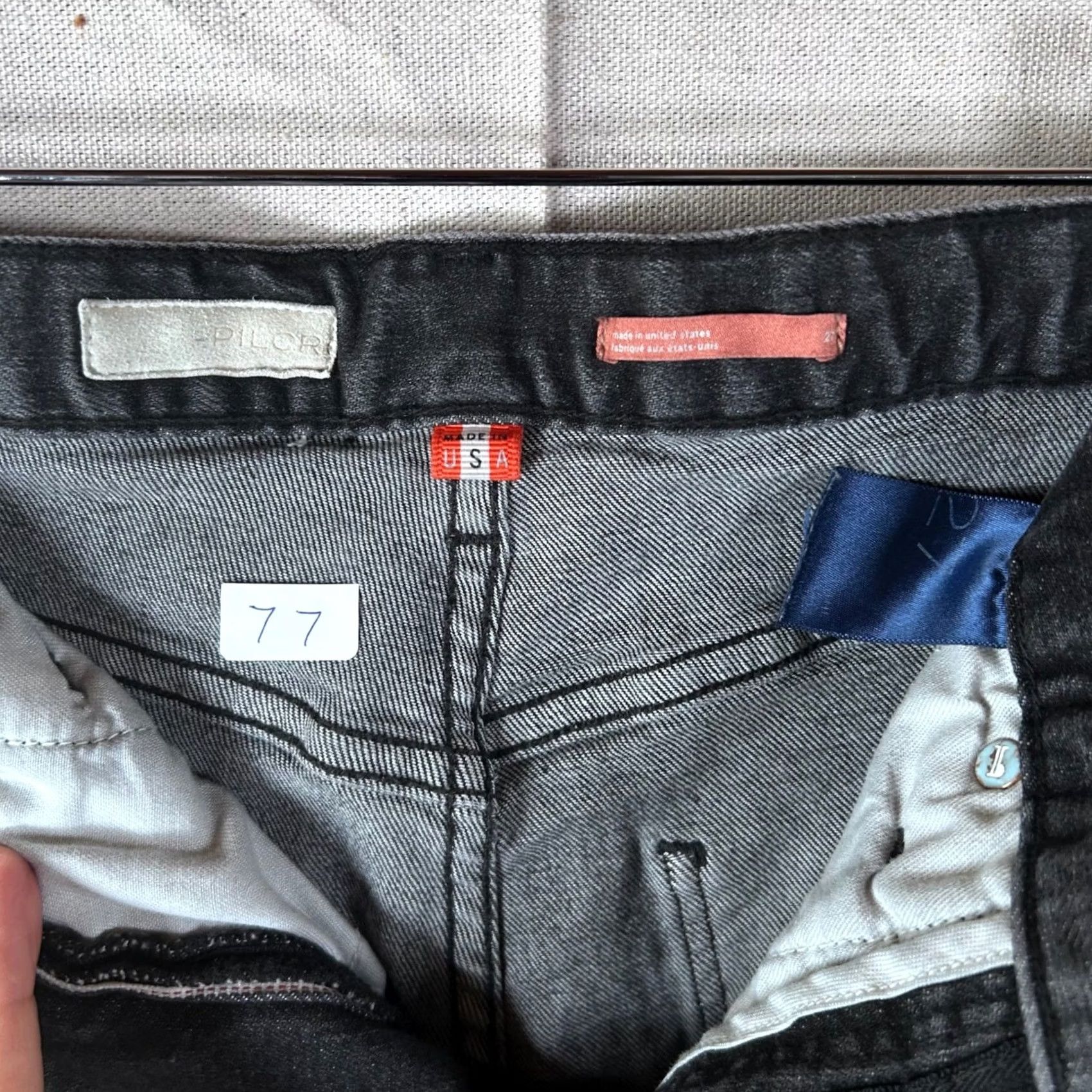Vintage Pilcro and the Letterpress High Rise Slim Straight Black Jeans 27 Made in USA Women Denim 5-Pocket Stretch Zip Button Rise Inseam 27 Size 27" / US 4 / IT 40 - 2 Thumbnail