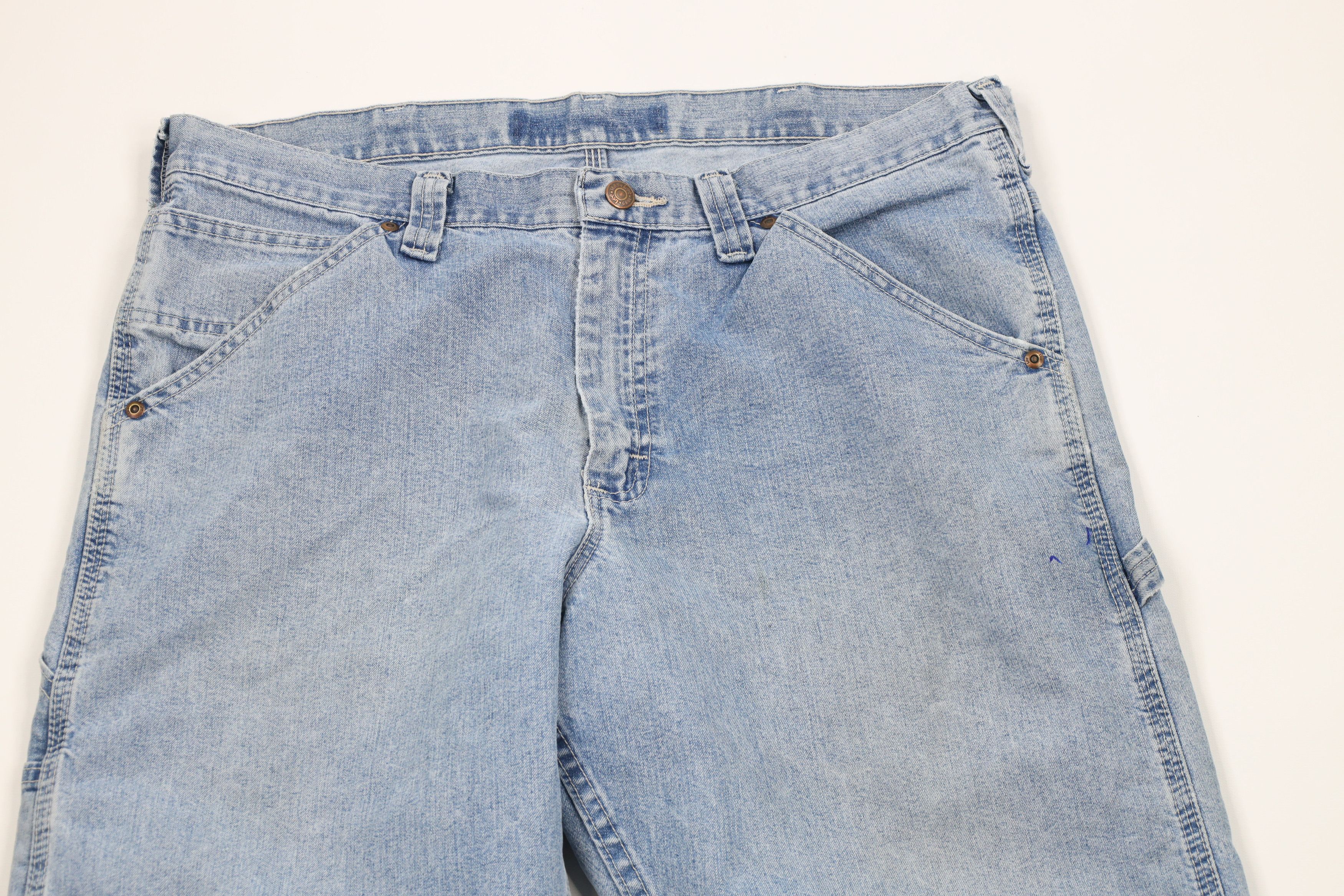 Lee × Vintage Vintage Lee Distressed Wide Leg Dungaree Denim Jeans Blue Size US 36 / EU 52 - 2 Thumbnail