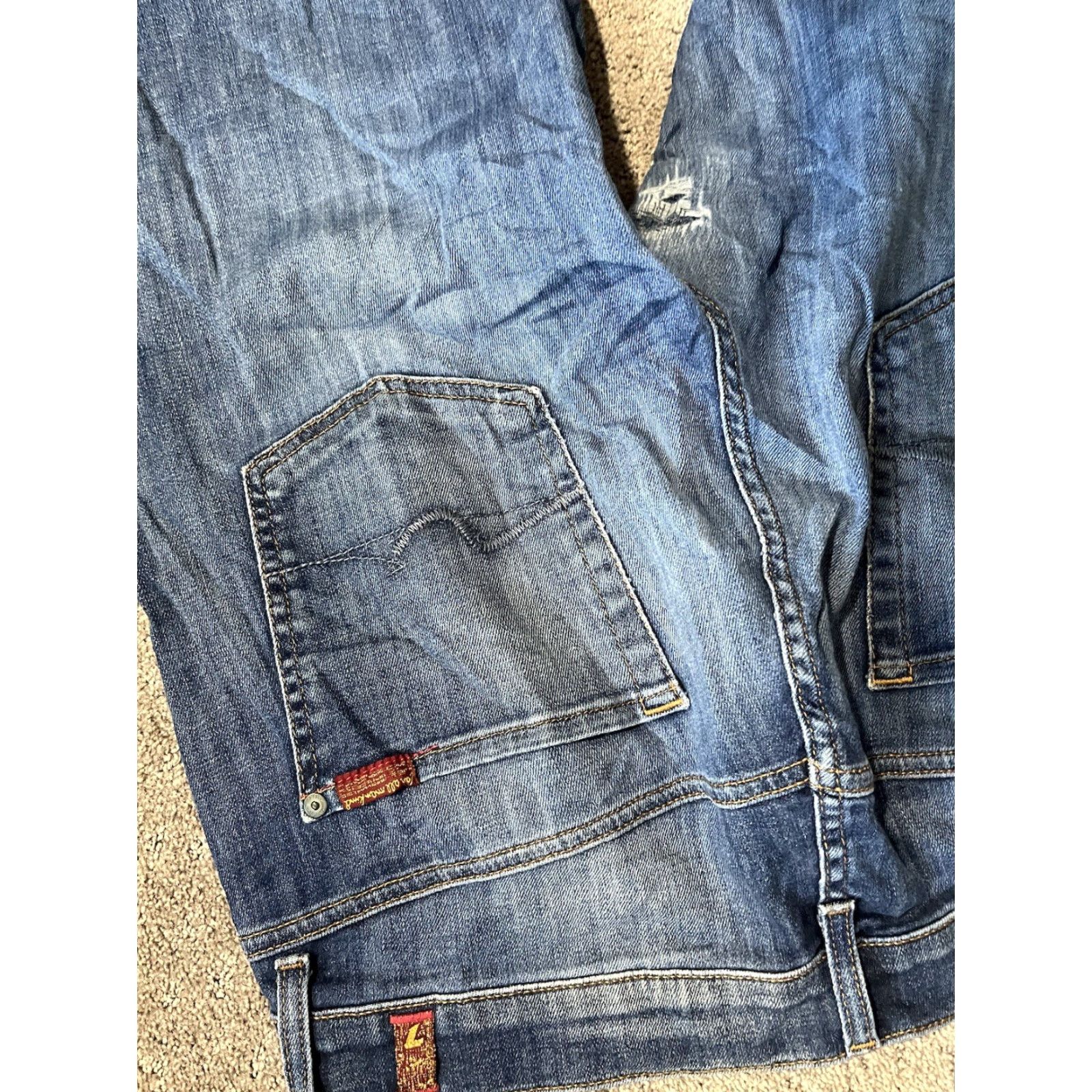 7 For All Mankind 7 For All Mankind Jeans 34x32 Blue Denim Stretch Standard Pants Flaw Mens Size US 34 / EU 50 - 5 Thumbnail