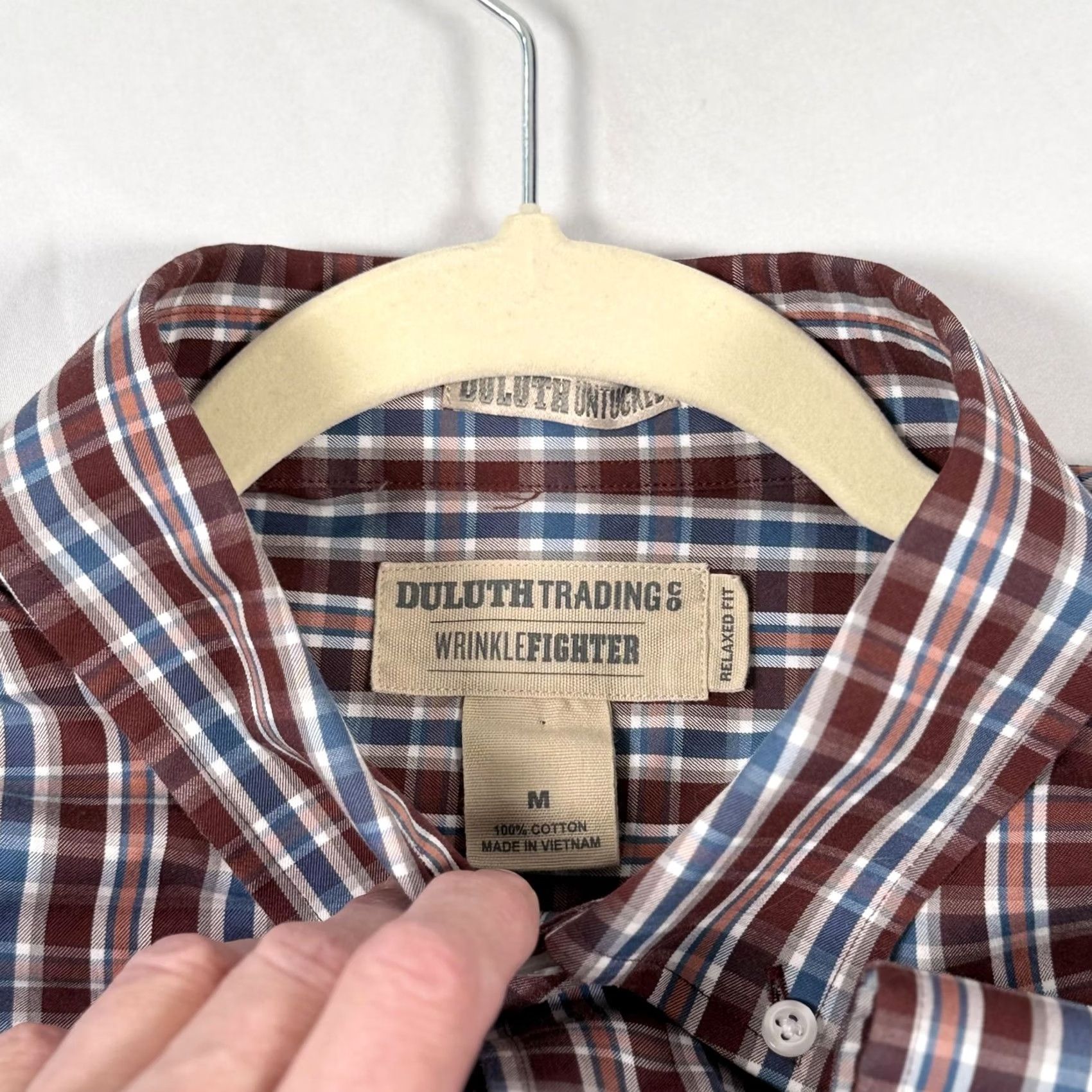 Duluth Trading Company Duluth Trading WrinkleFighter Shirt Button Down Plaid Relaxed Fit Workwear Mens M Size US M / EU 48-50 / 2 - 3 Thumbnail