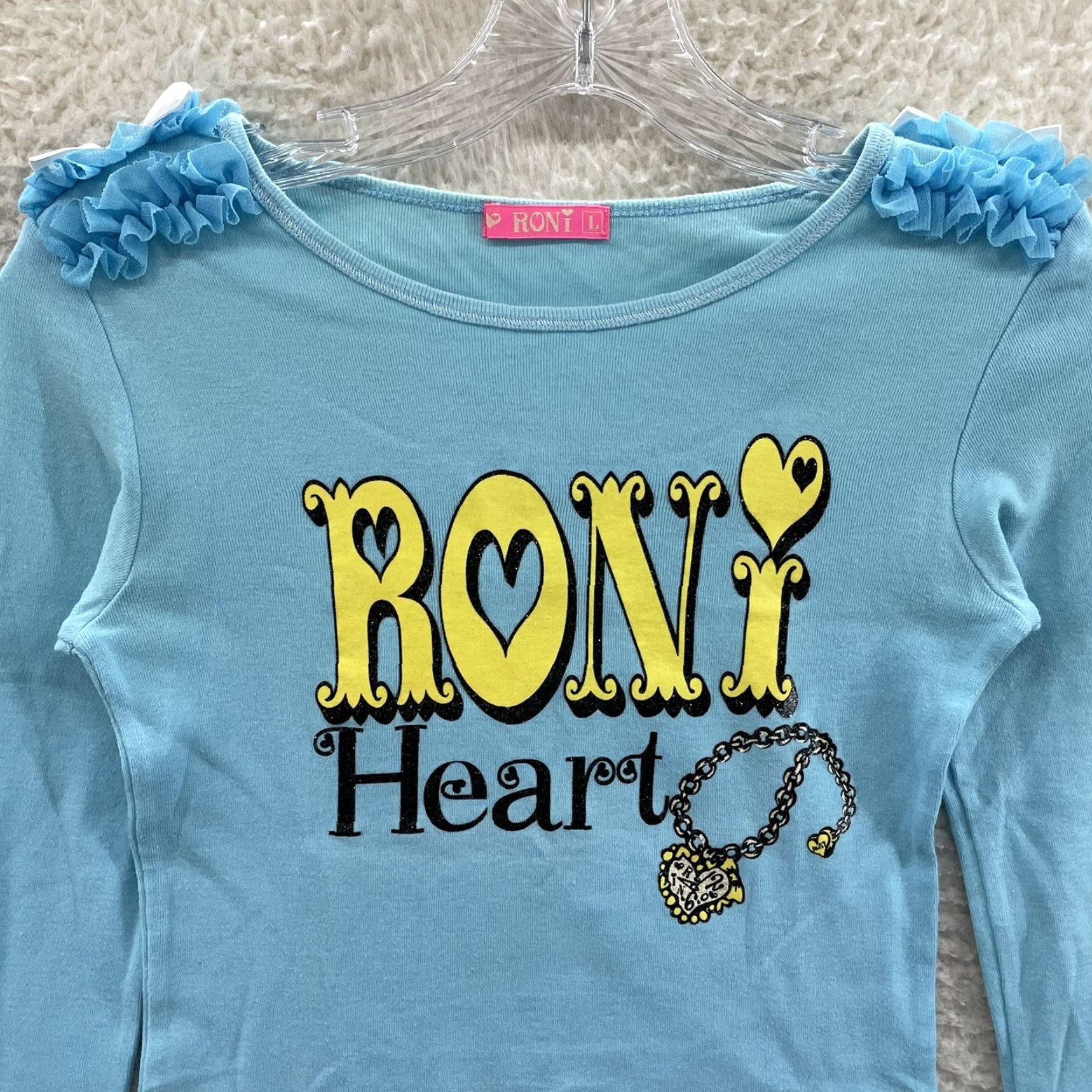 Vintage VINTAGE Y2K Japanese Top Shirt XS Small Glitter Ruffle Harajuku Kawaii Kidcore Shirt Size S / US 4 / IT 40 - 3 Thumbnail