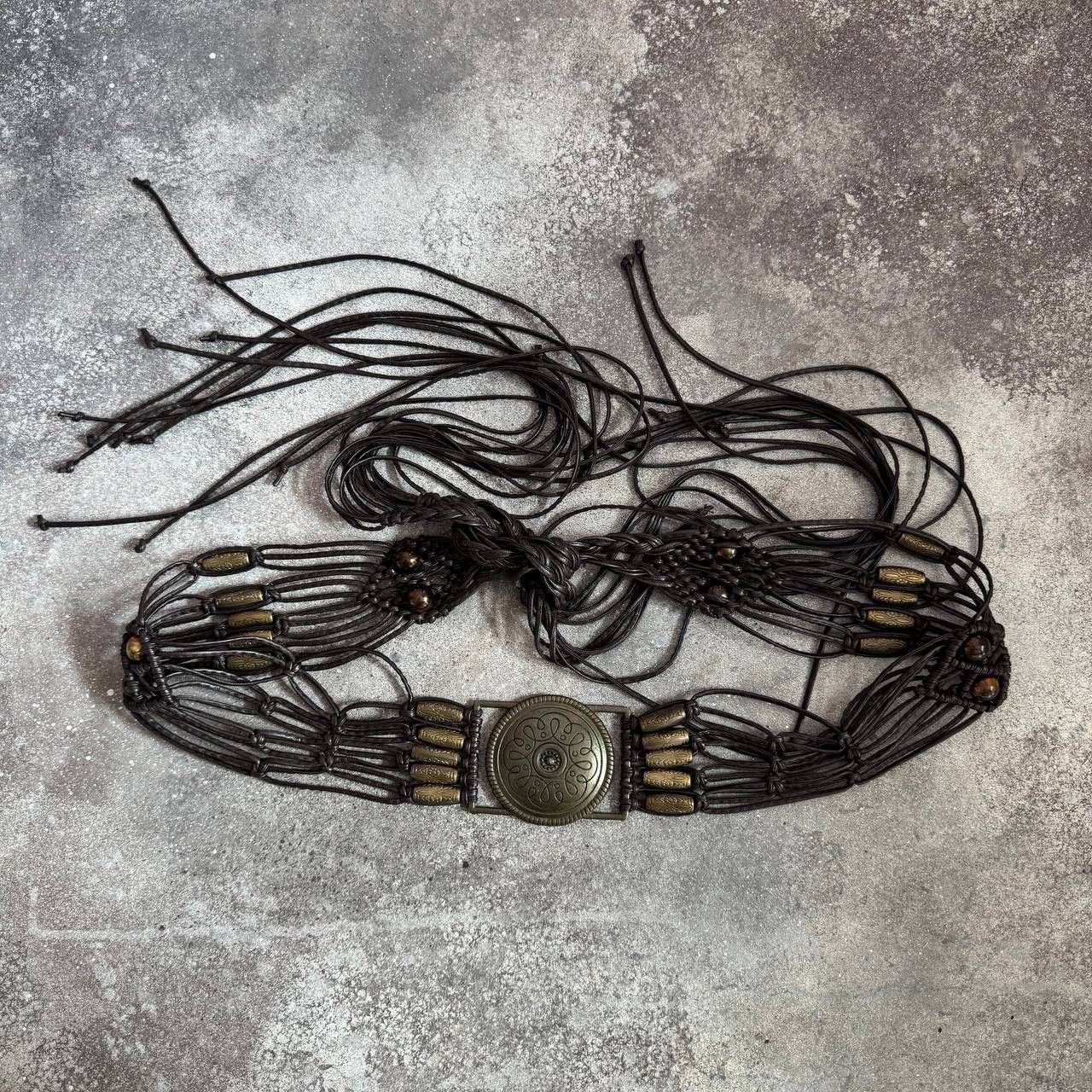 20471120 Vintage Western Boho Style Y2K Leather Belt Size ONE SIZE - 1 Thumbnail